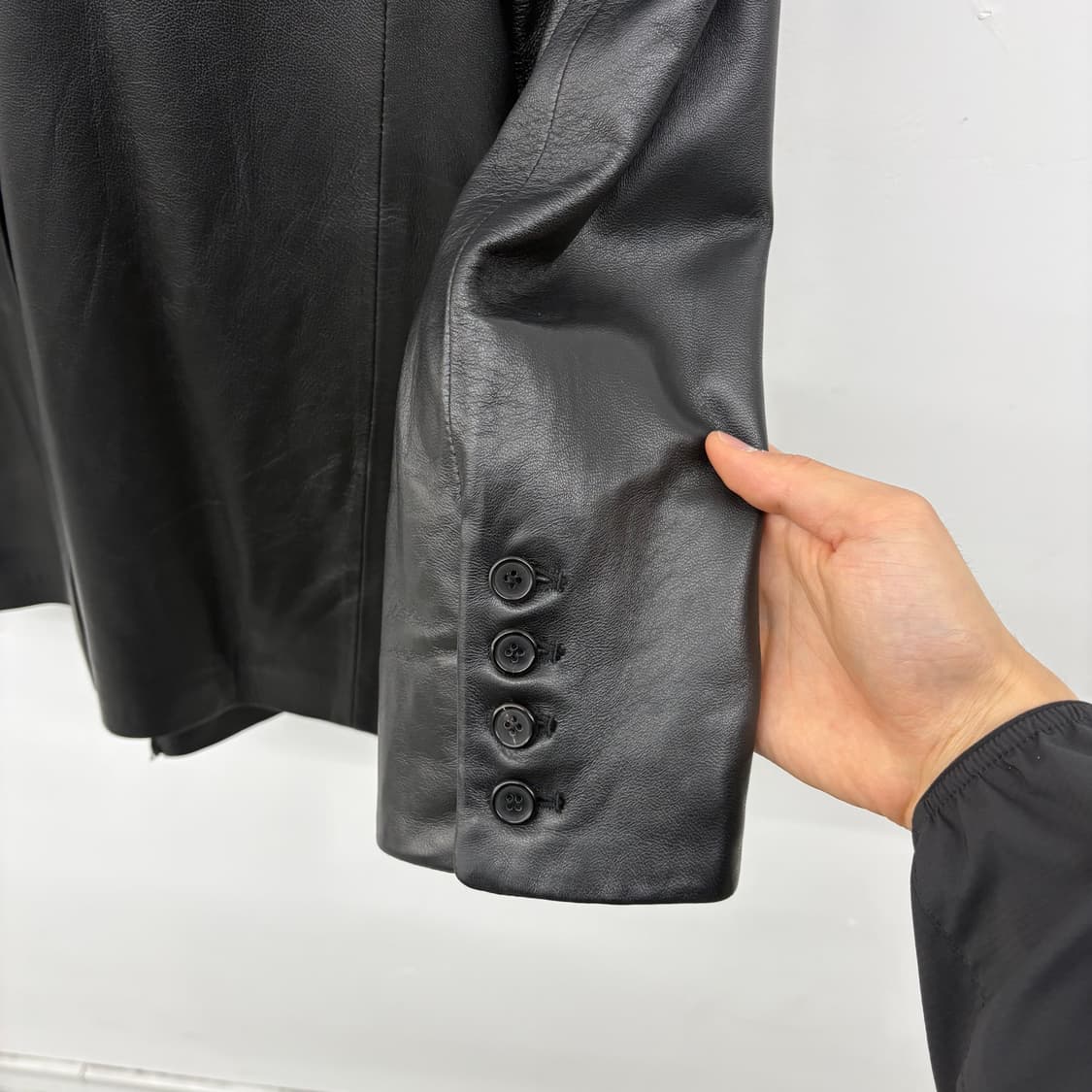 빈티지 양가죽 블랙 레더 자켓 여/M 상품이미지3