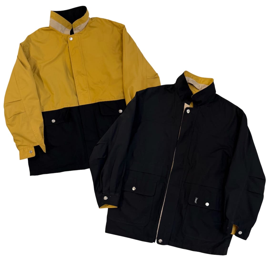 90s YSL 리버시블 블루종 자켓 머스타드 블랙 상품이미지1