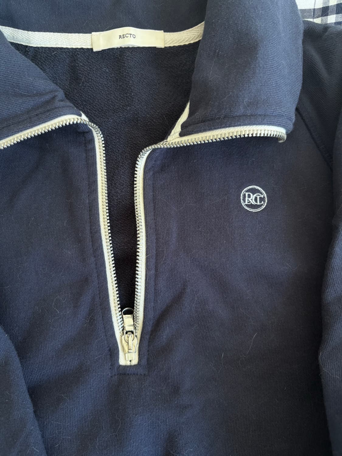 렉토 시그니쳐로고 지퍼 스웻셔츠 네이비 상품이미지2