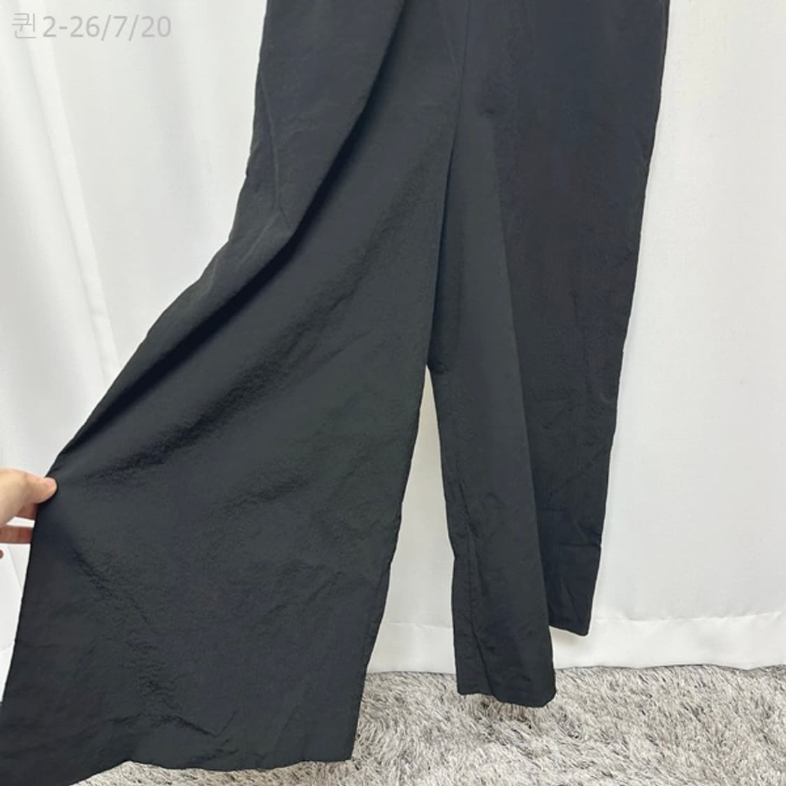 보세 여자 스판 나시 와이드 점프수트 검정 free 상품이미지4