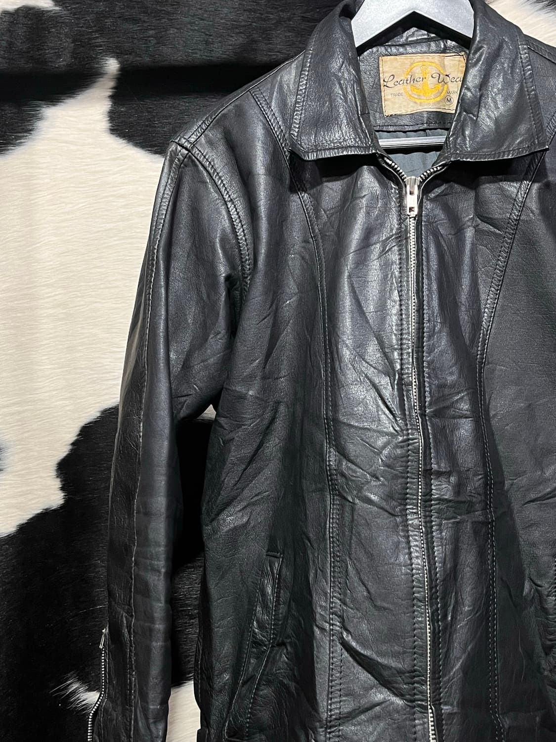 슬림핏 레더 자켓 상품이미지4