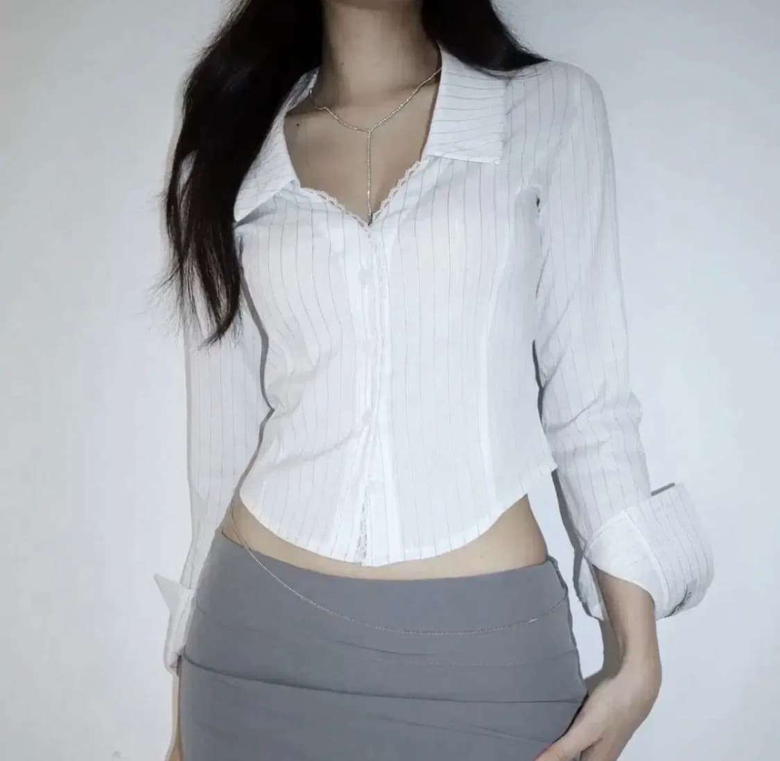 클라따 레이스 프린세스 셔츠 화이트 s 상품이미지1