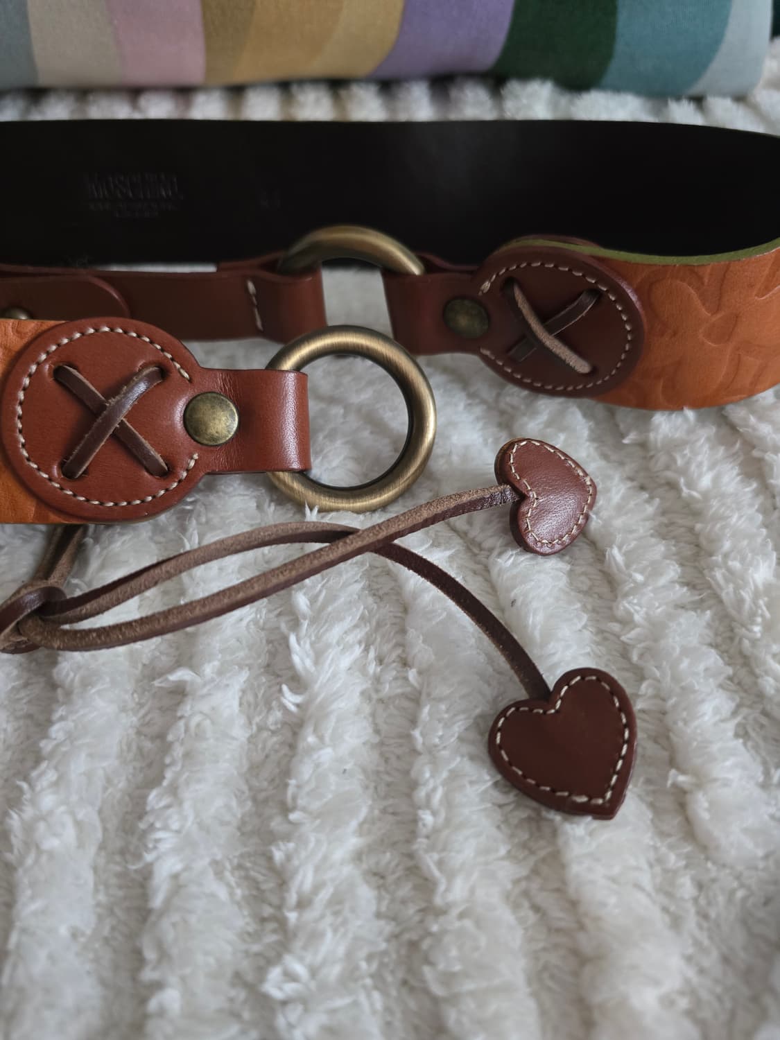 MOSCHINO Cheap and Chic 하트 디테일 레더 벨트 상품이미지4