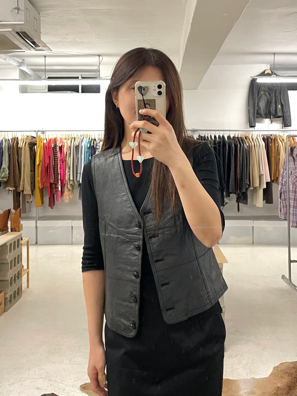 VTG stitch leather vest 빈티지 스티치 레더 베스트 상품이미지7
