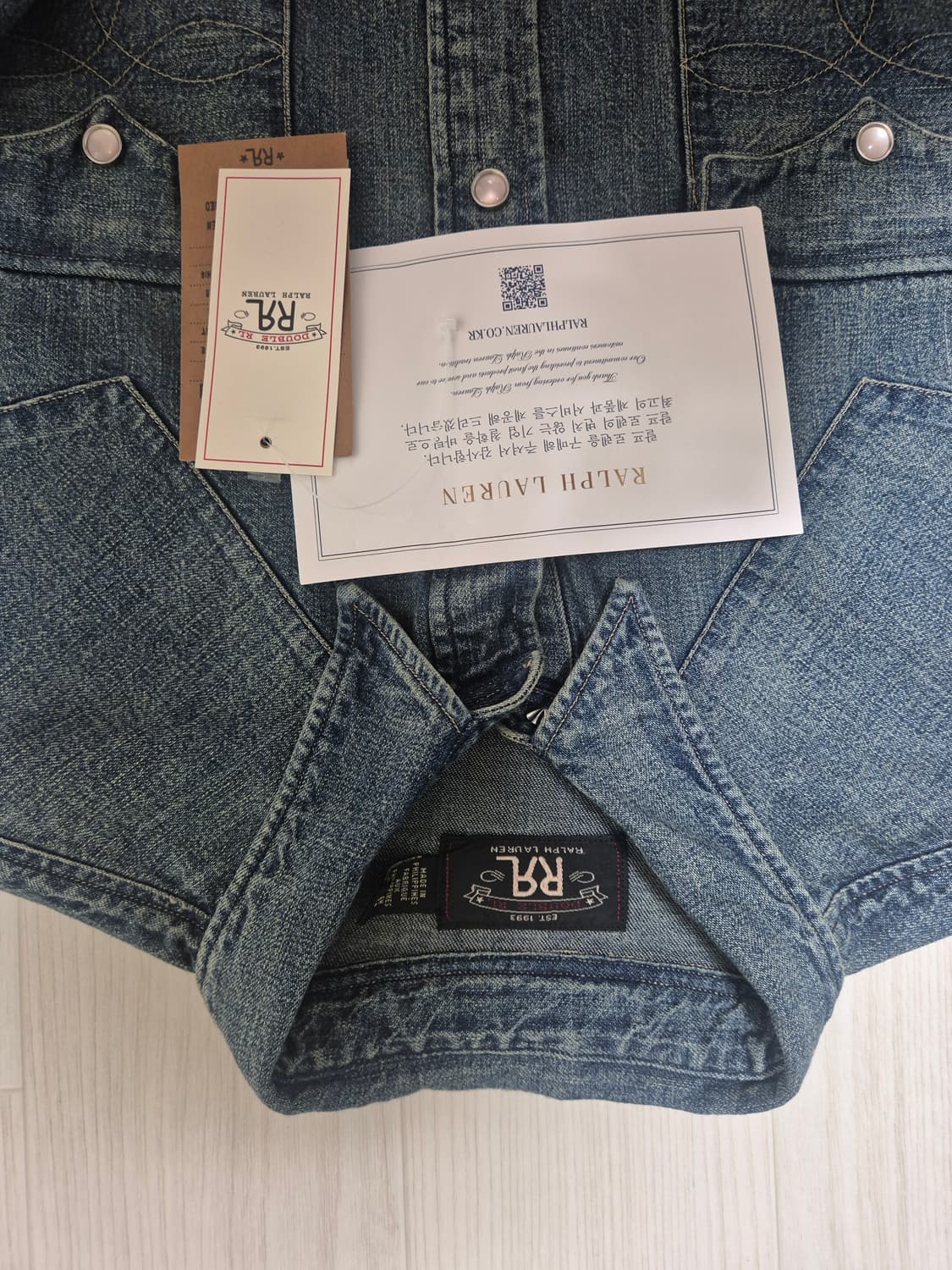 더블알엘 RRL 슬림핏 데님 웨스턴 셔츠 L 상품이미지2