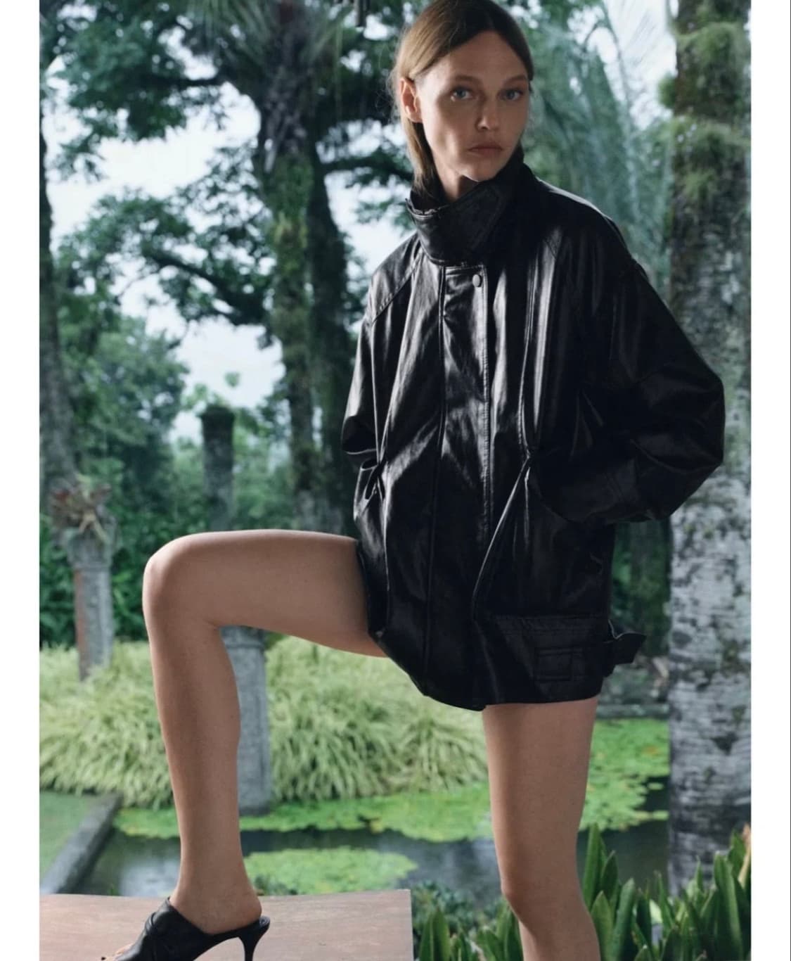 [새상품] 자라 ZW 레더 이펙트 자켓 블랙 S사이즈 3548/046 상품이미지1