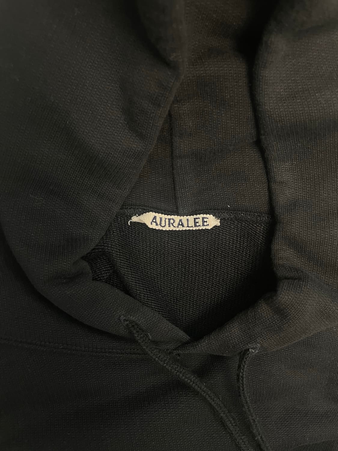 오라리 블랙 코튼 오버핏 후드 상품이미지10