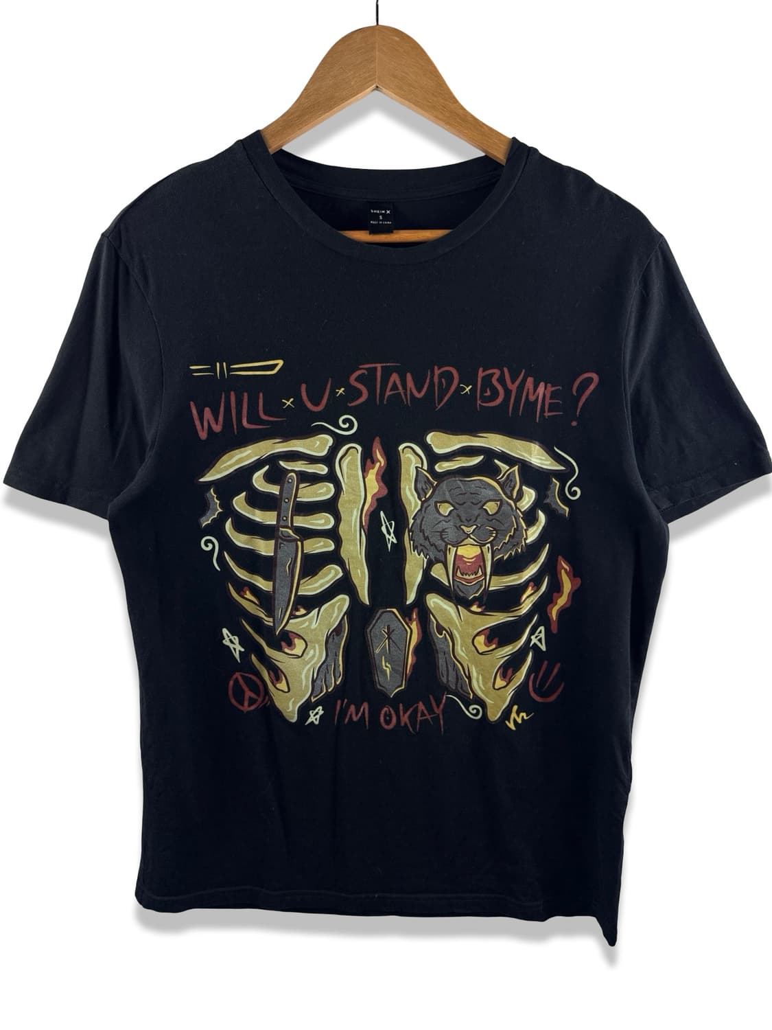 JPN 쉬인 본 프린팅 티셔츠2552 상품이미지1