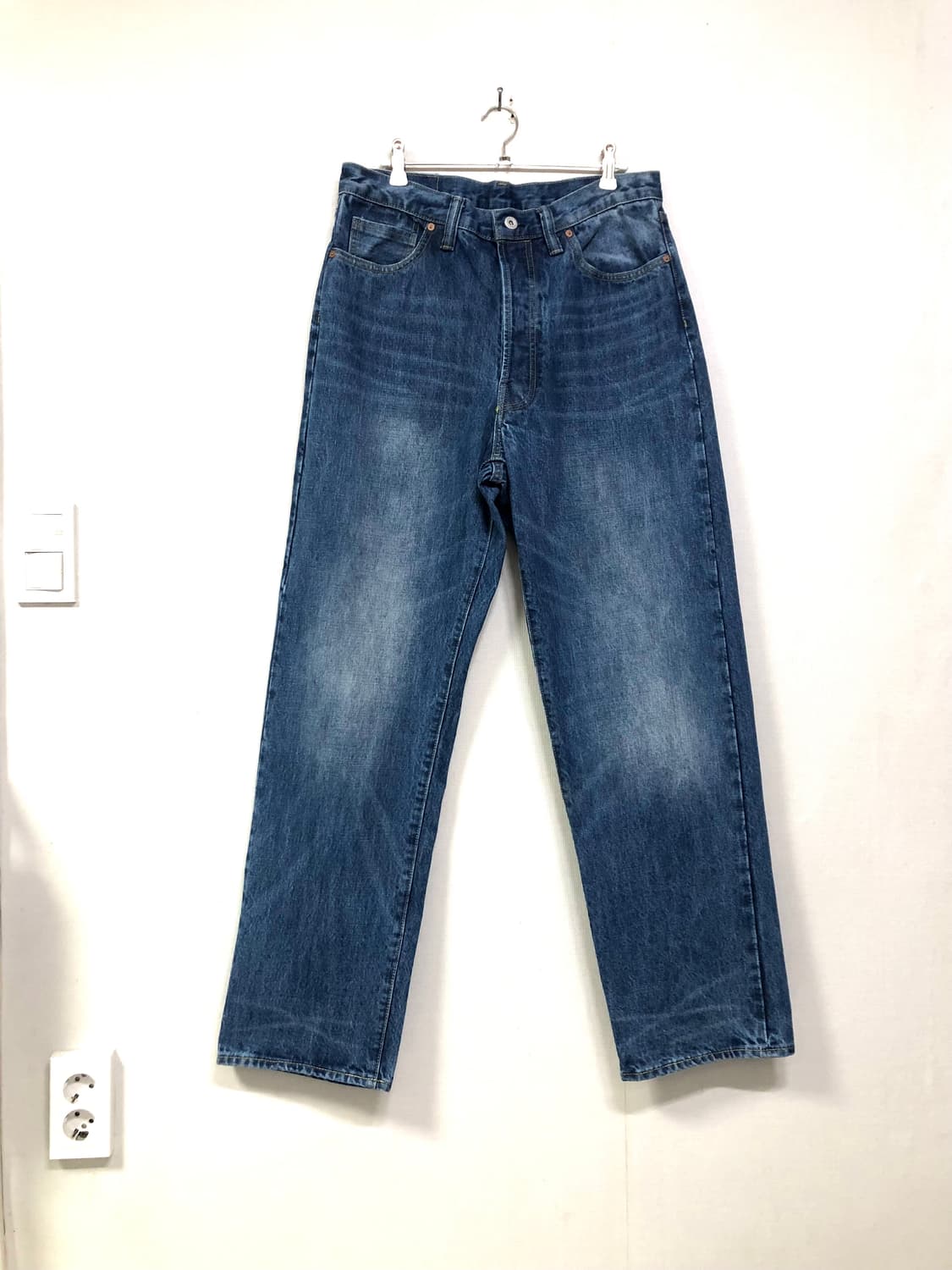 아웃스탠딩 남성 일자핏 셀비지 데님팸츠 청바지 30 _ 라이트인디고 상품이미지9