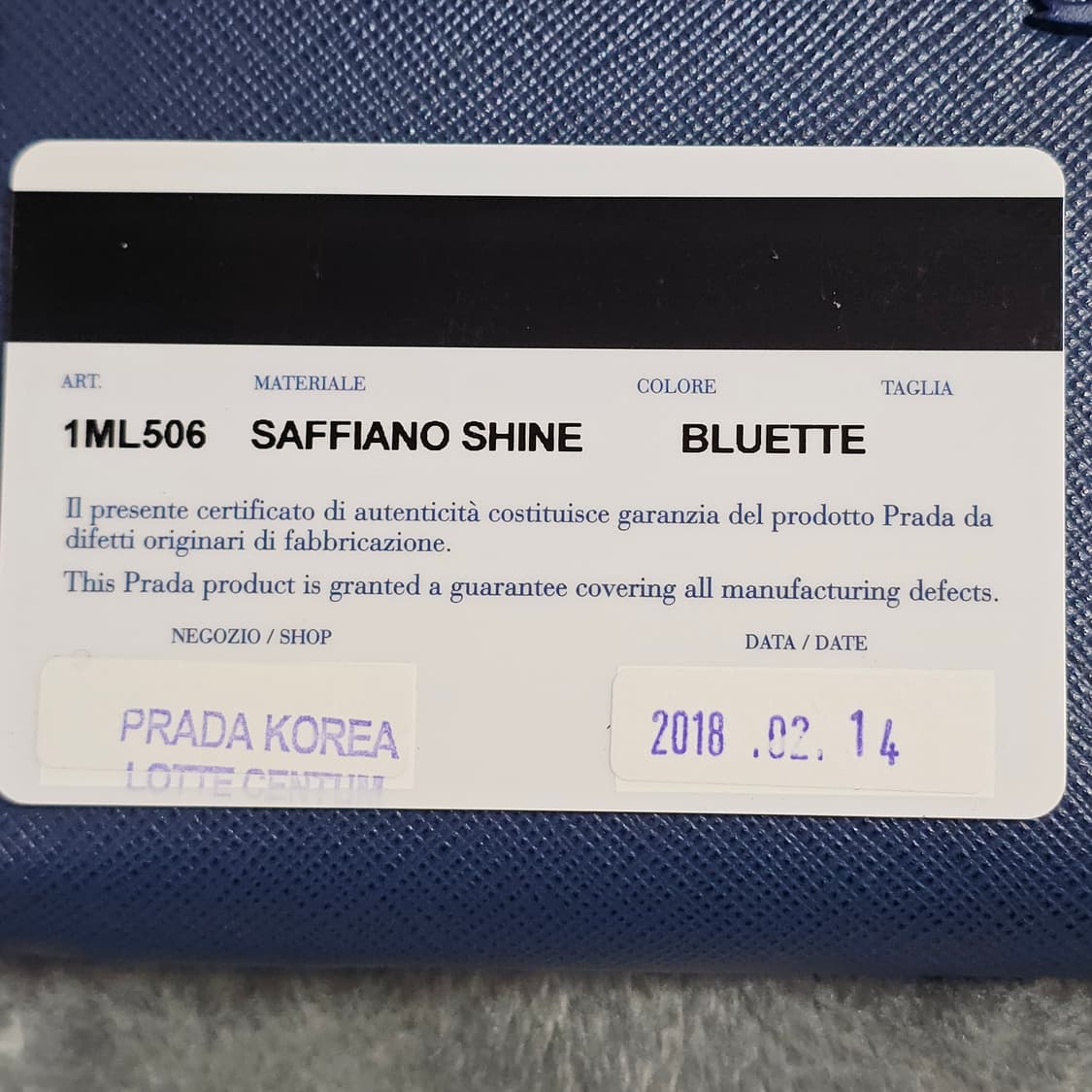 프라다 사피아노 샤인 장지갑 블루 상품이미지7