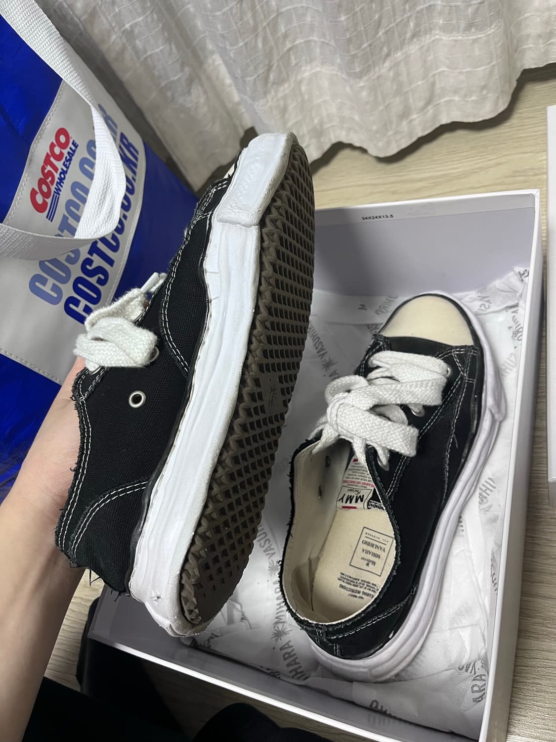 메종 미하라 야스히로 피터슨 OG 솔 캔버스 로우 블랙 스니커즈 상품이미지4