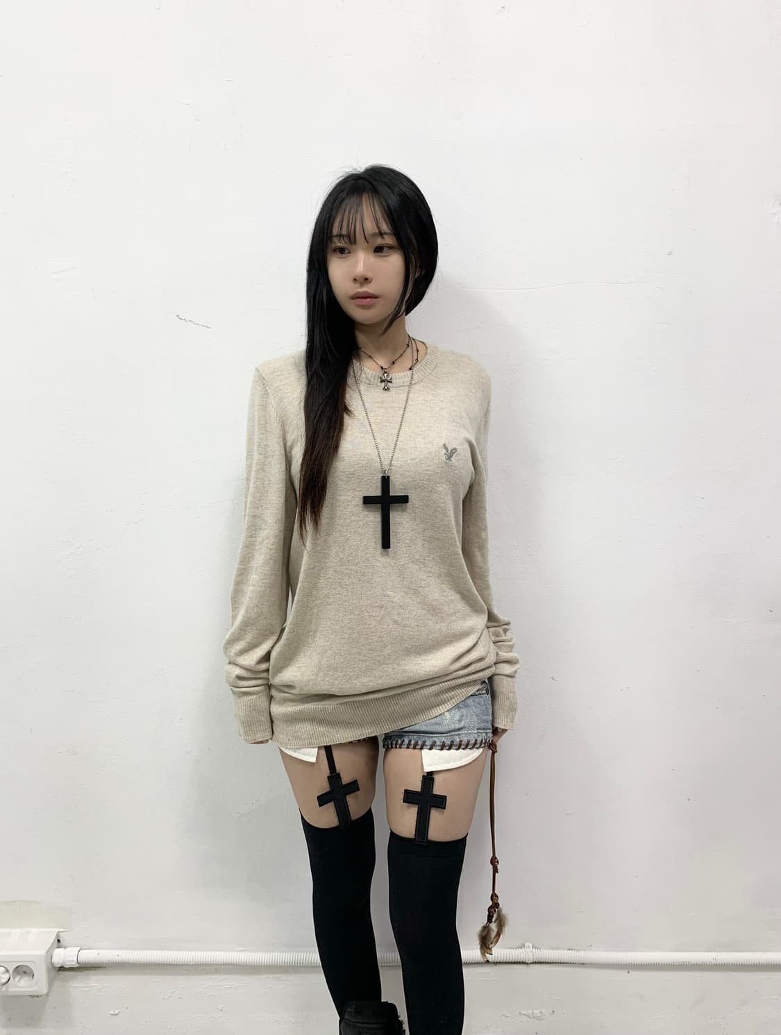 [AMERICAN EAGLE] 아메리칸 이글 y2k 베이지 니트 상품이미지2