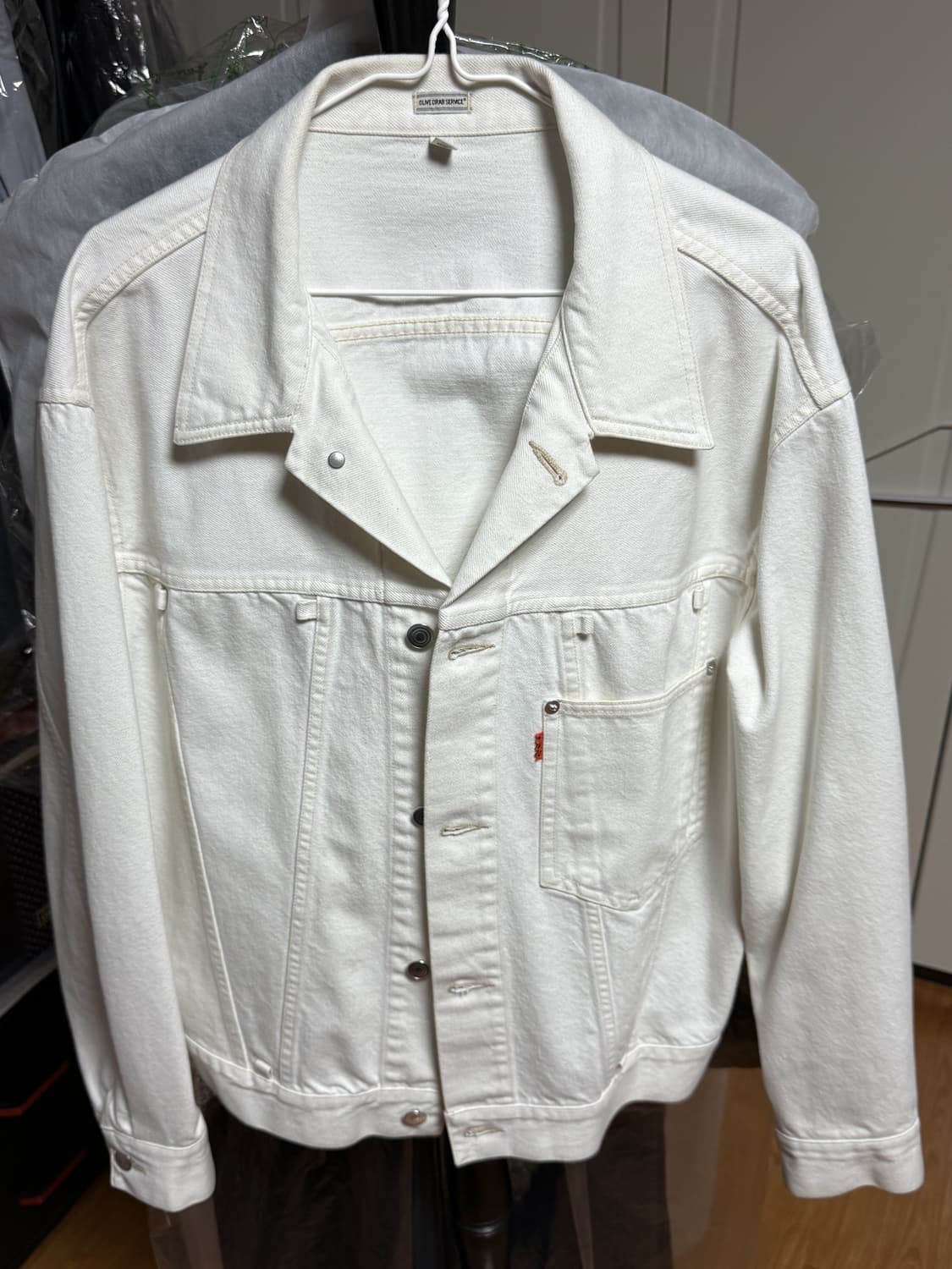 올리브드랩서비스 - 트러커 자켓 (오프화이트/L) 상품이미지1