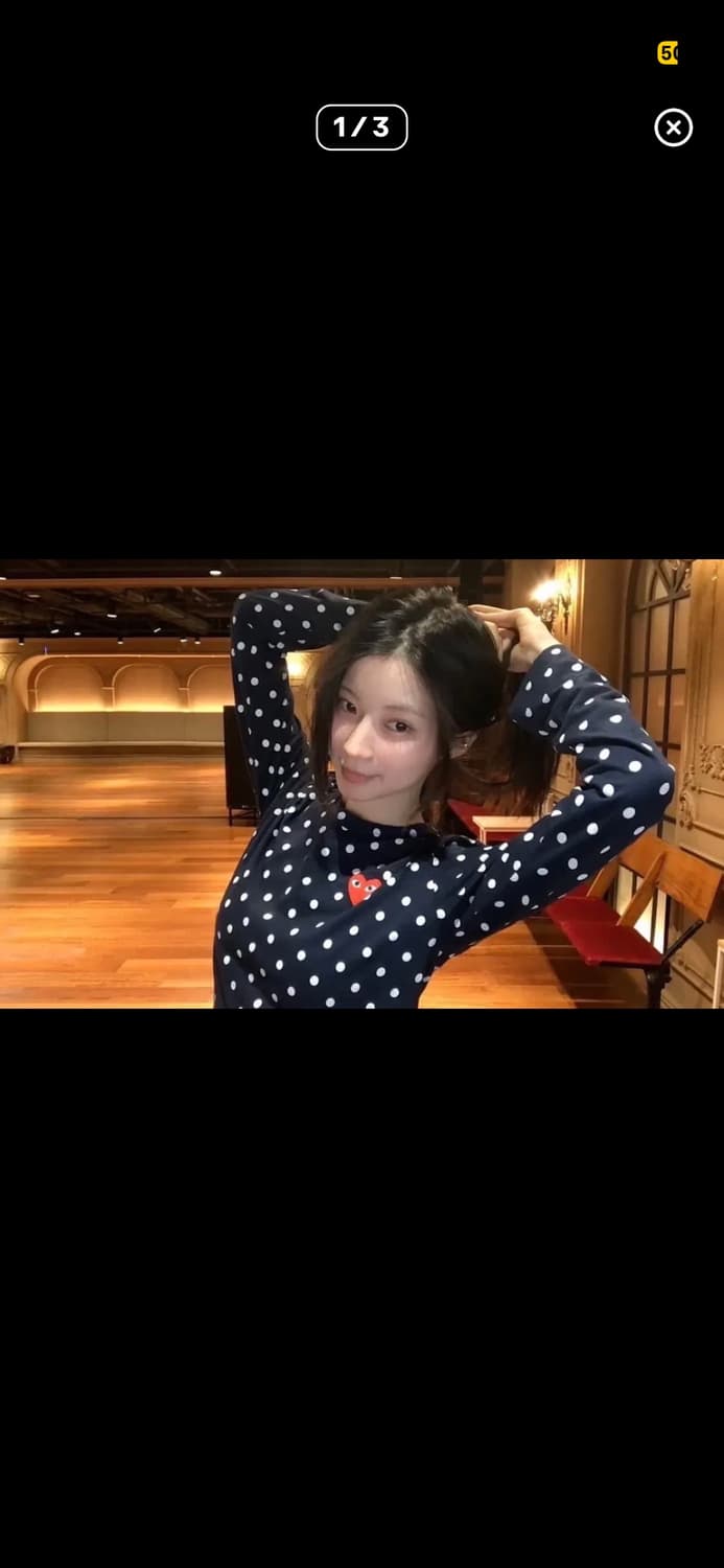 급처)꼼데가르송 도트 땡땡이 긴팔티셔츠 s 코이세이오 미스치프 쓰리타임즈 상품이미지2