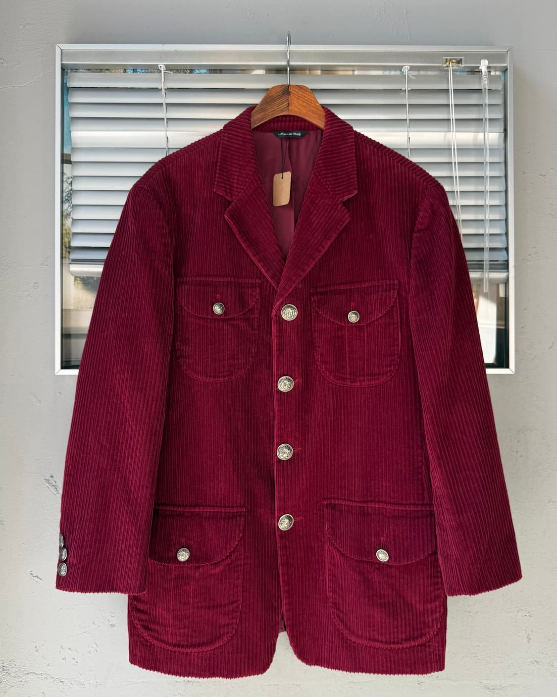VERSACE corduroy button point red blazer 상품이미지1