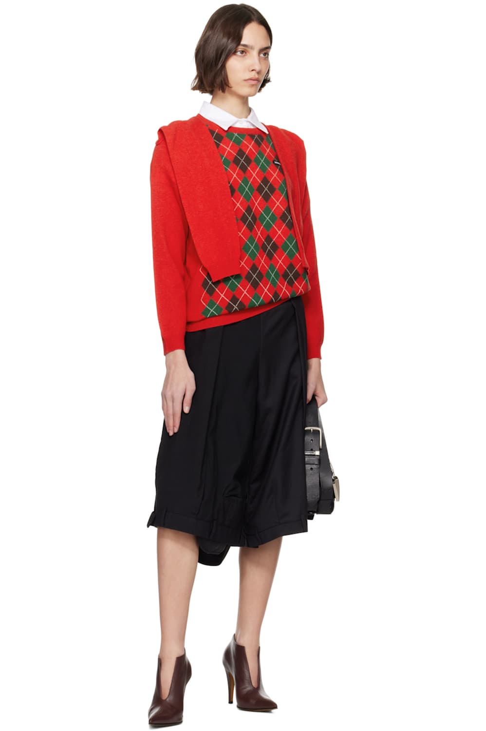[M,L]호다코바 24fw 더블 아가일 니트 상품이미지4