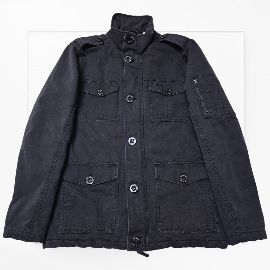 [빈티지 맛집🔥] 리바이스 버튼 포켓 차콜 워크 자켓 상품이미지1
