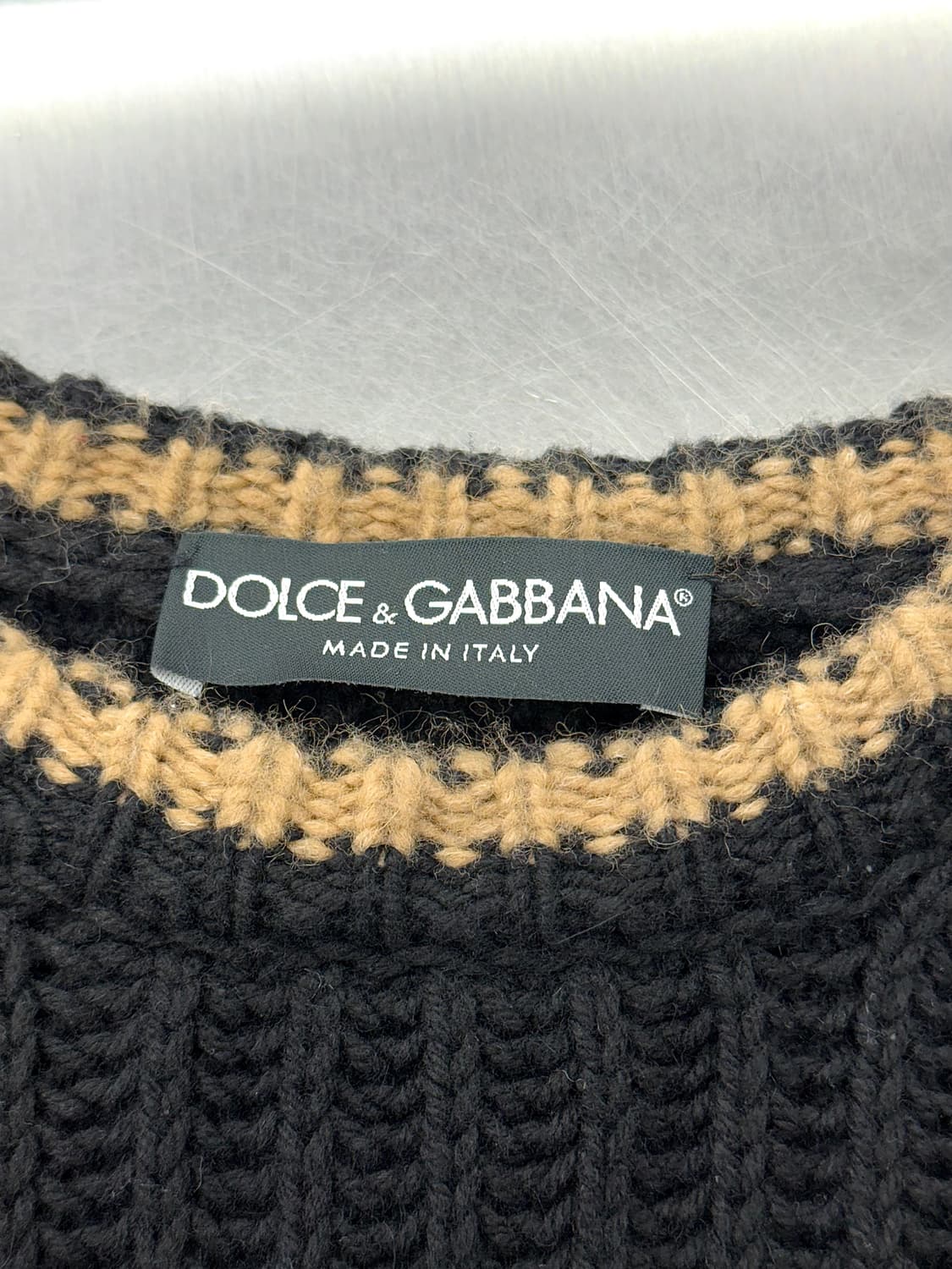 돌체 앤 가바나 라나울 블랙 암 케이블 리브 니트 상품이미지7