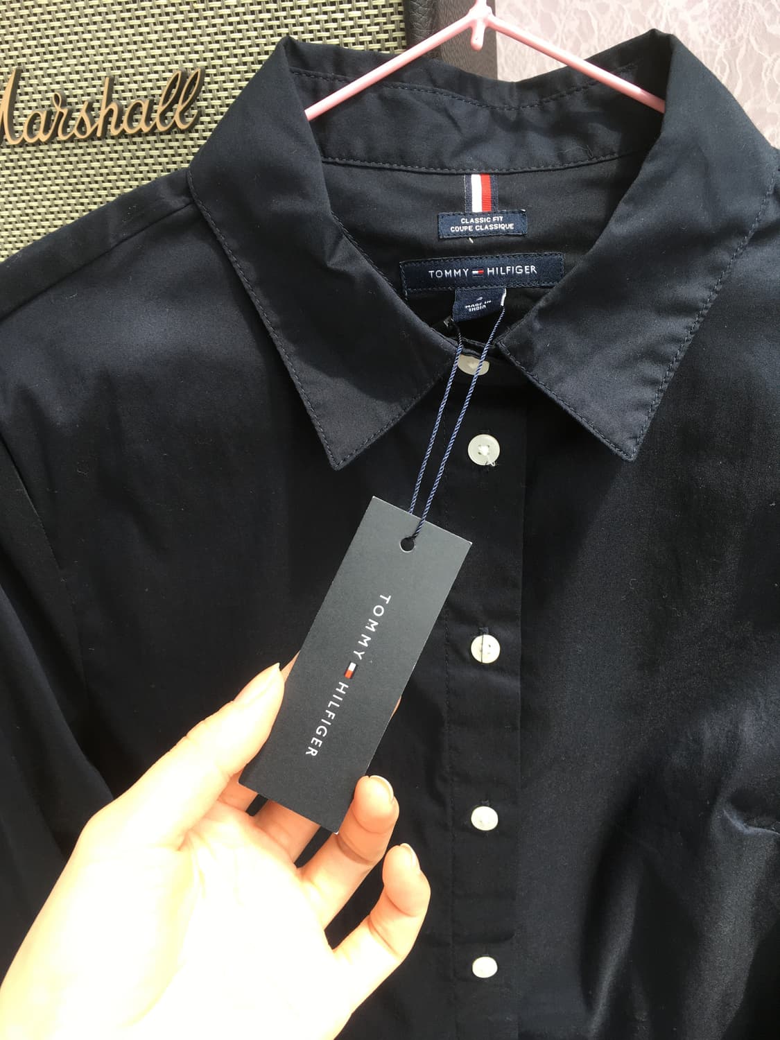 Tommy navy slim fit shirt 상품이미지4