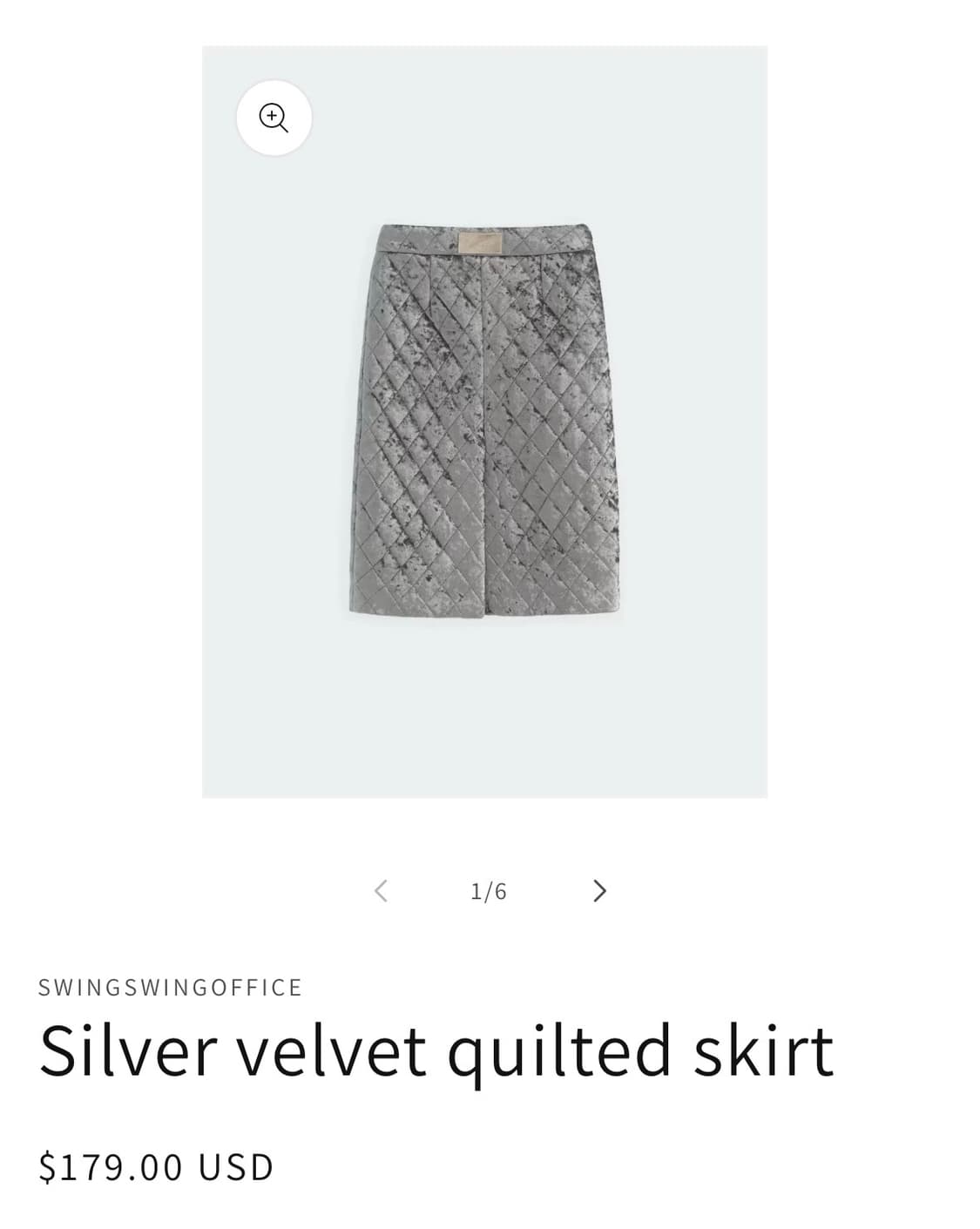 swingswing Silver velvet quilted skirt 상품이미지3