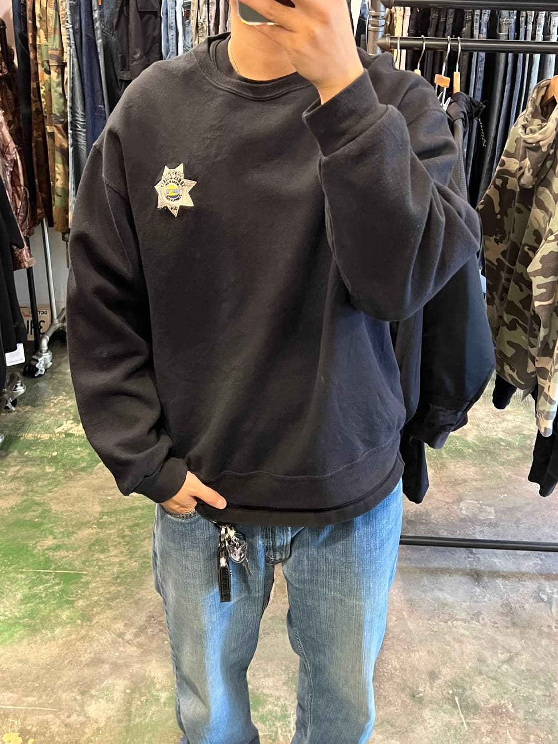 10s [XL] 프룻오브더룸 드롭숄더 셰리프 빈티지 맨투맨 상품이미지9