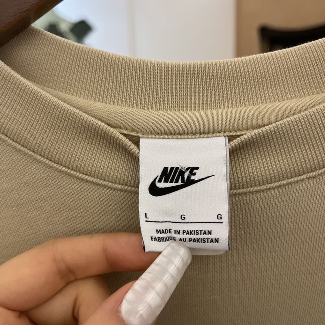 나이키 NSW 클럽 프렌치 테리 크루 오트밀 맨투맨 L C10854 상품이미지5