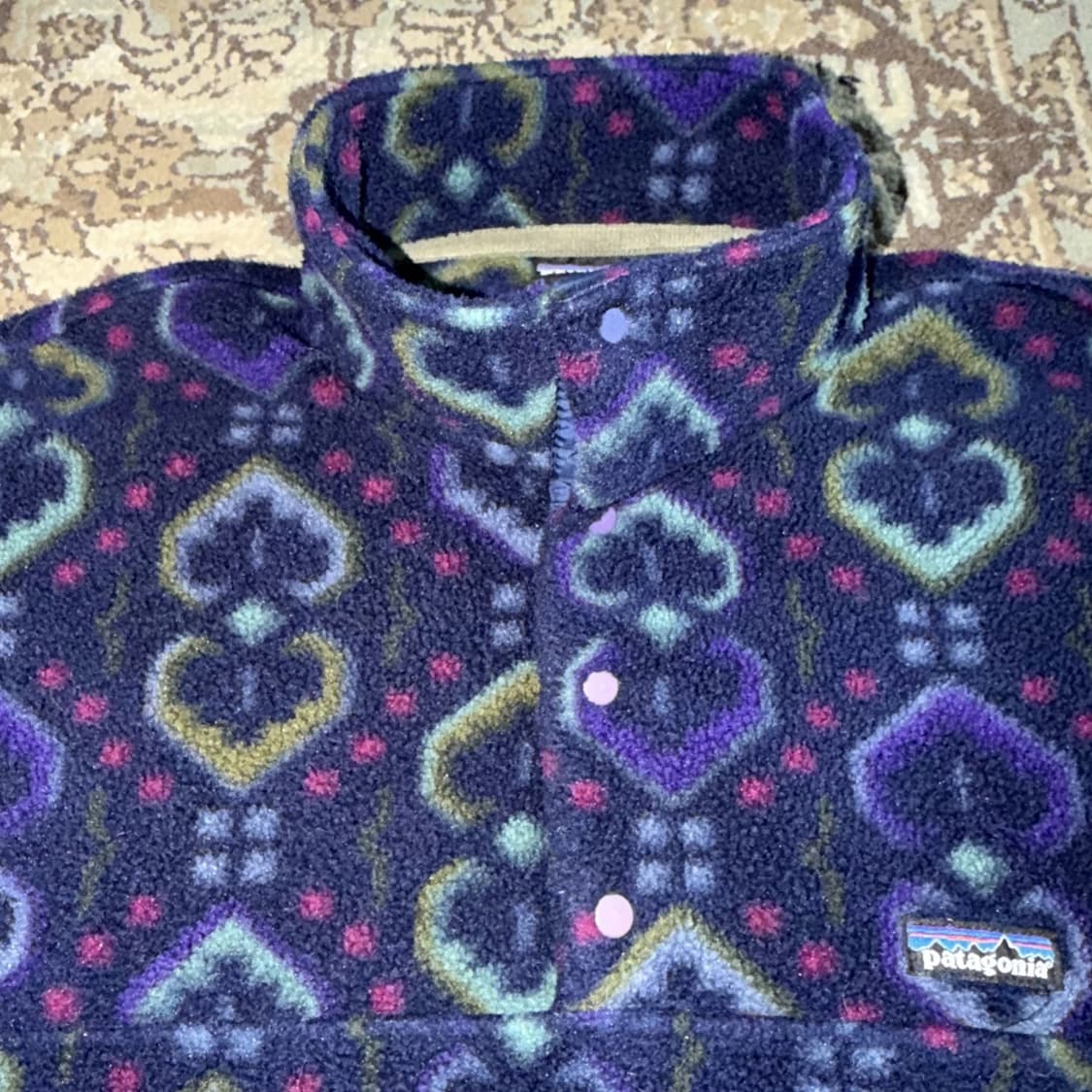 90s USA 파타고니아 신칠라 스냅-T 태피스트리 잉크 블루 상품이미지2