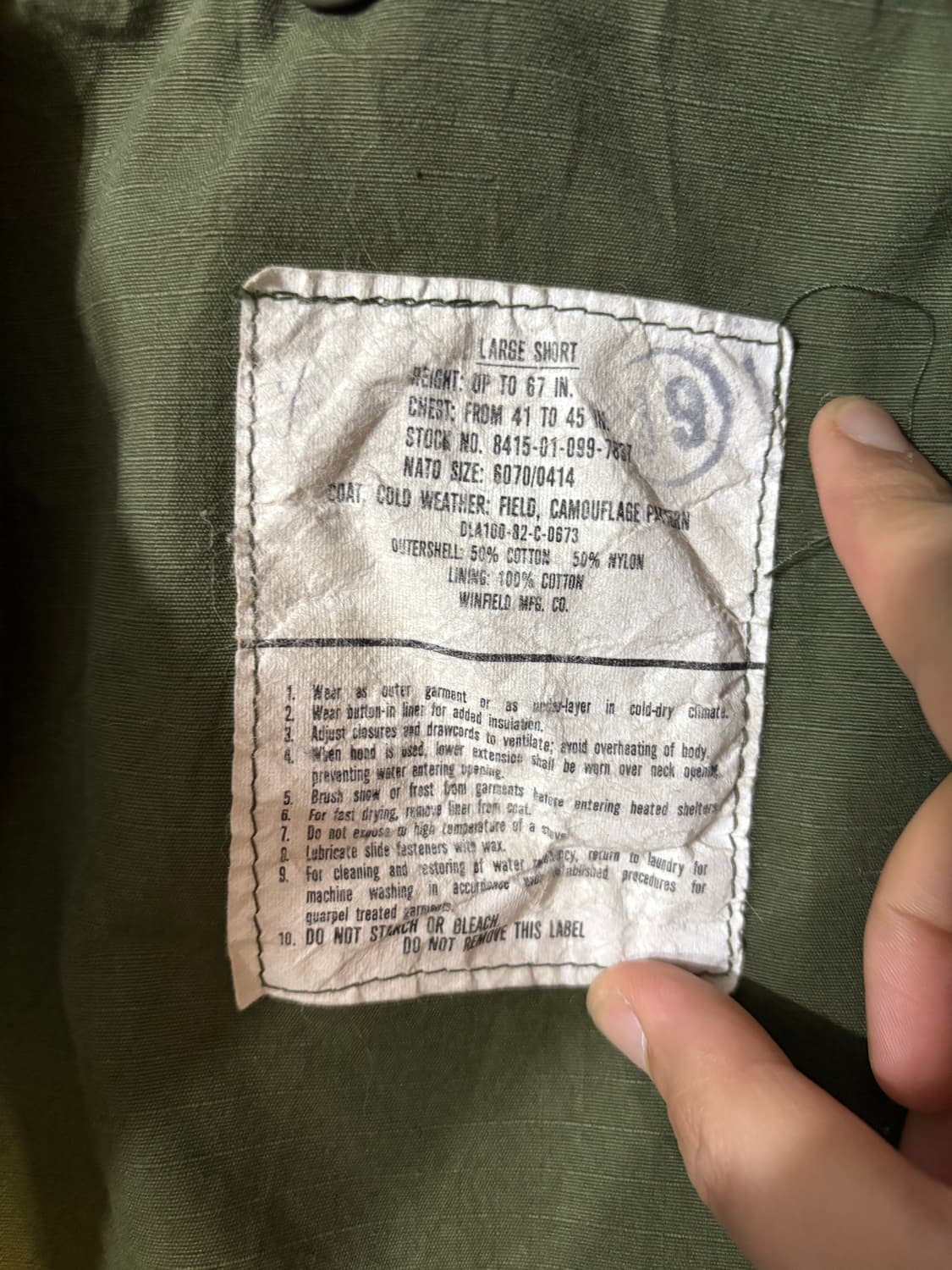 80‘s U.S Army Woodland Camo M-65 Field 상품이미지6