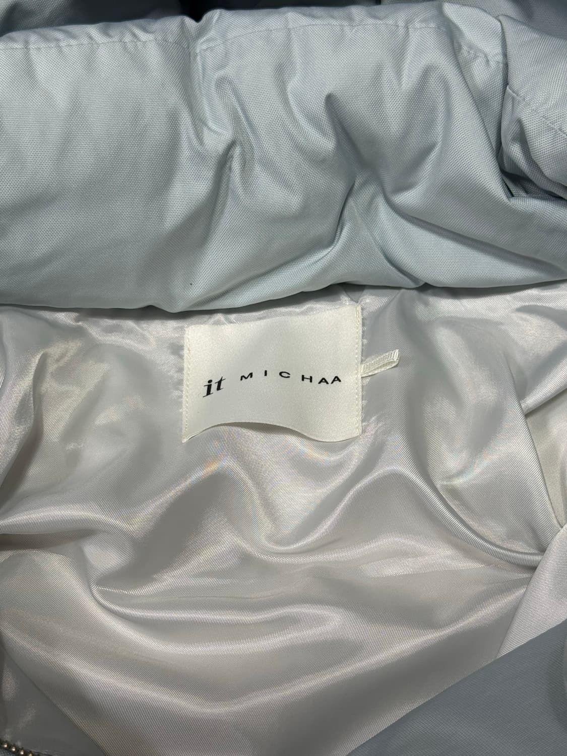 바배) 하늘색 여성 덕다운 숏 패딩 상품이미지3