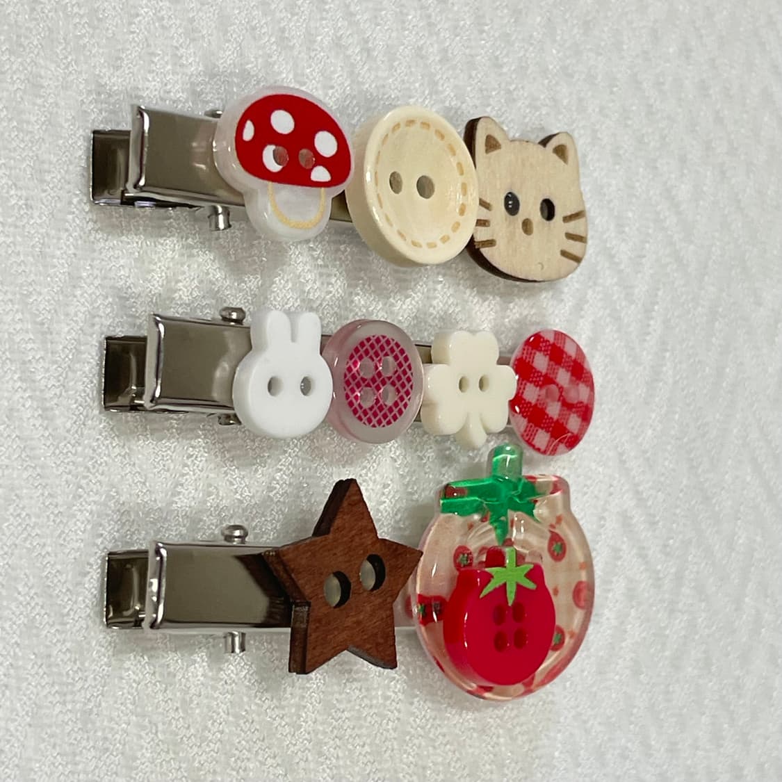 숲속 단추 친구들 헤어핀 3종 세트 상품이미지3