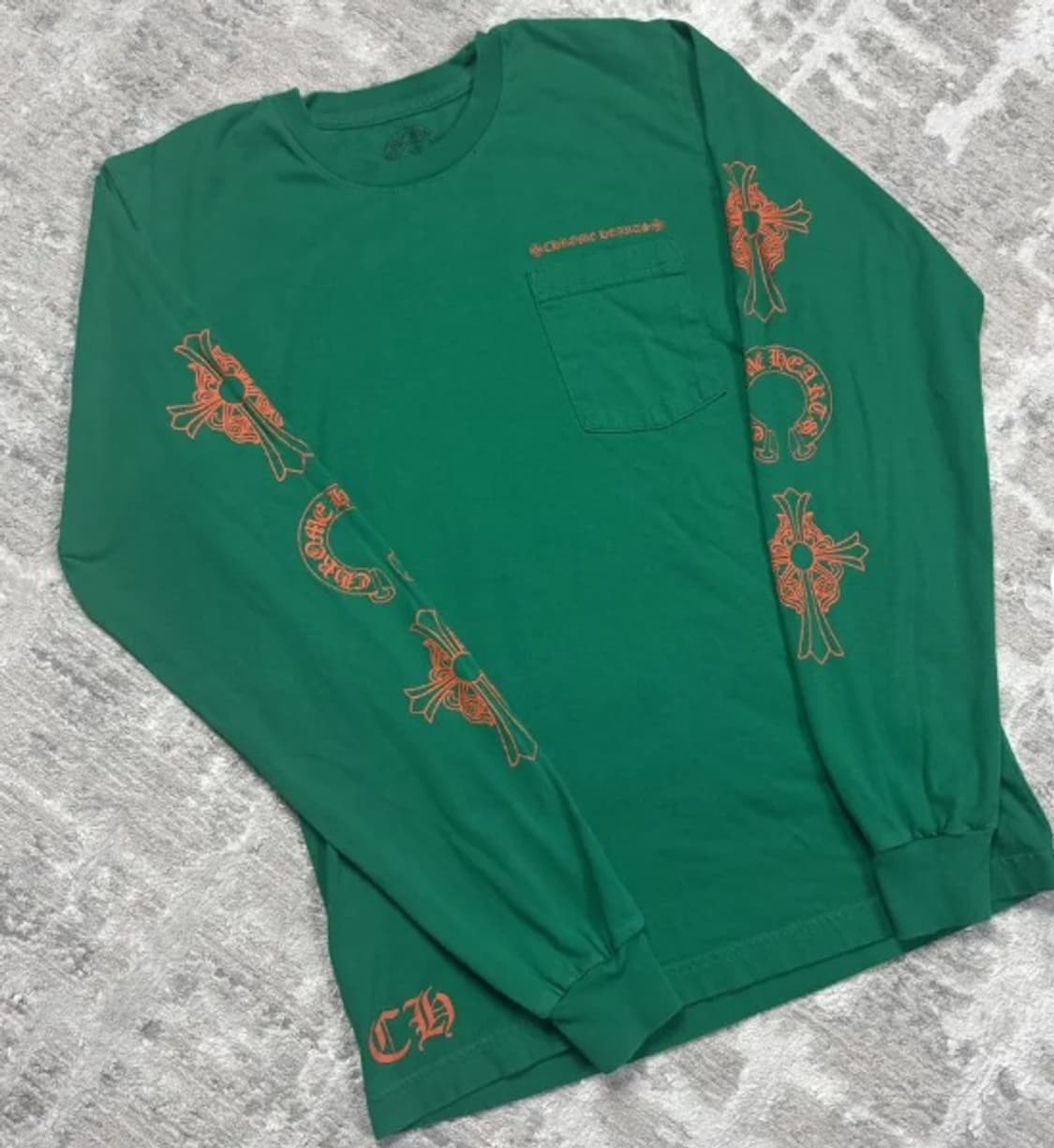 크롬하츠 홀스슈 롱슬리브 티셔츠 그린 상품이미지2