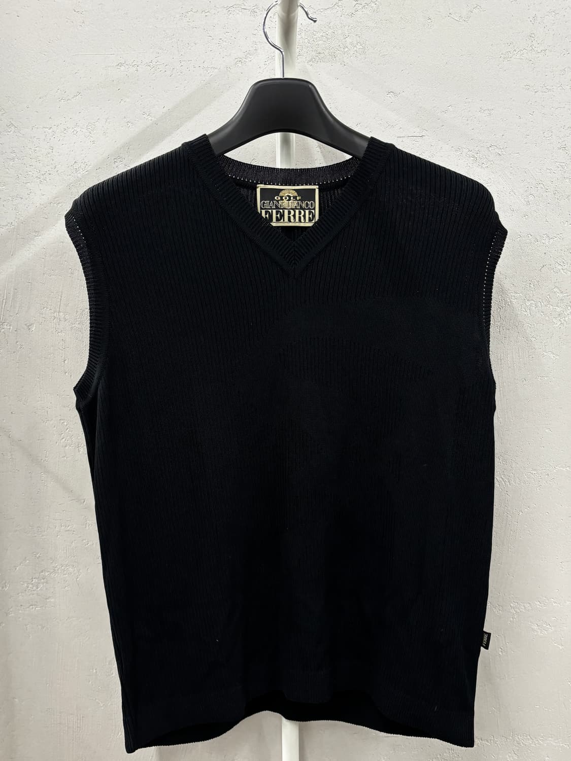 GOLF GIANFRANCO FERRE 블랙 V넥 니트 베스트 52 L 상품이미지2