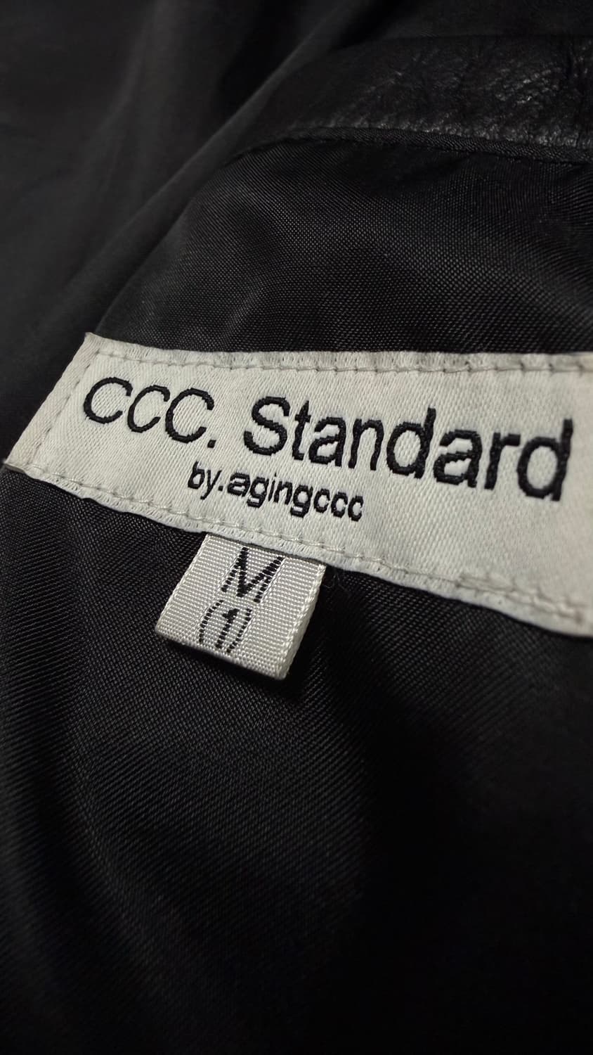 CCC. Standard 블랙 레더 라이더 자켓 M 상품이미지3