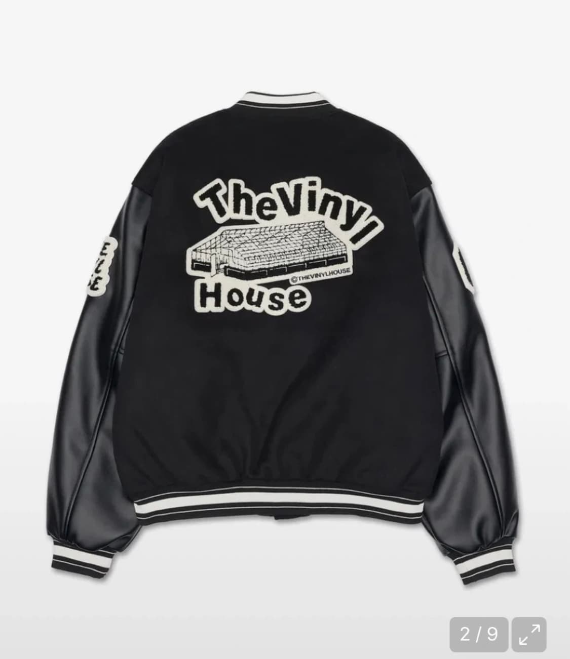 더바이닐하우스 바시티 자켓 블랙 s 상품이미지2