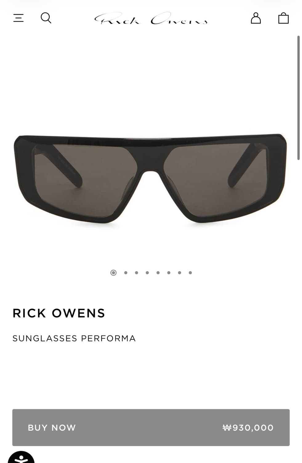 Rick Owens SUNGLASSES PERFORMA 상품이미지4