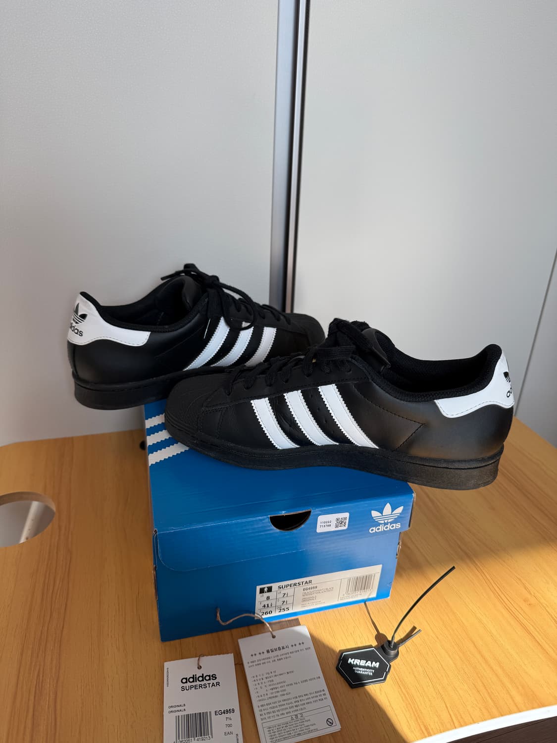 아디다스 슈퍼스타 블랙 화이트 260 상품이미지7