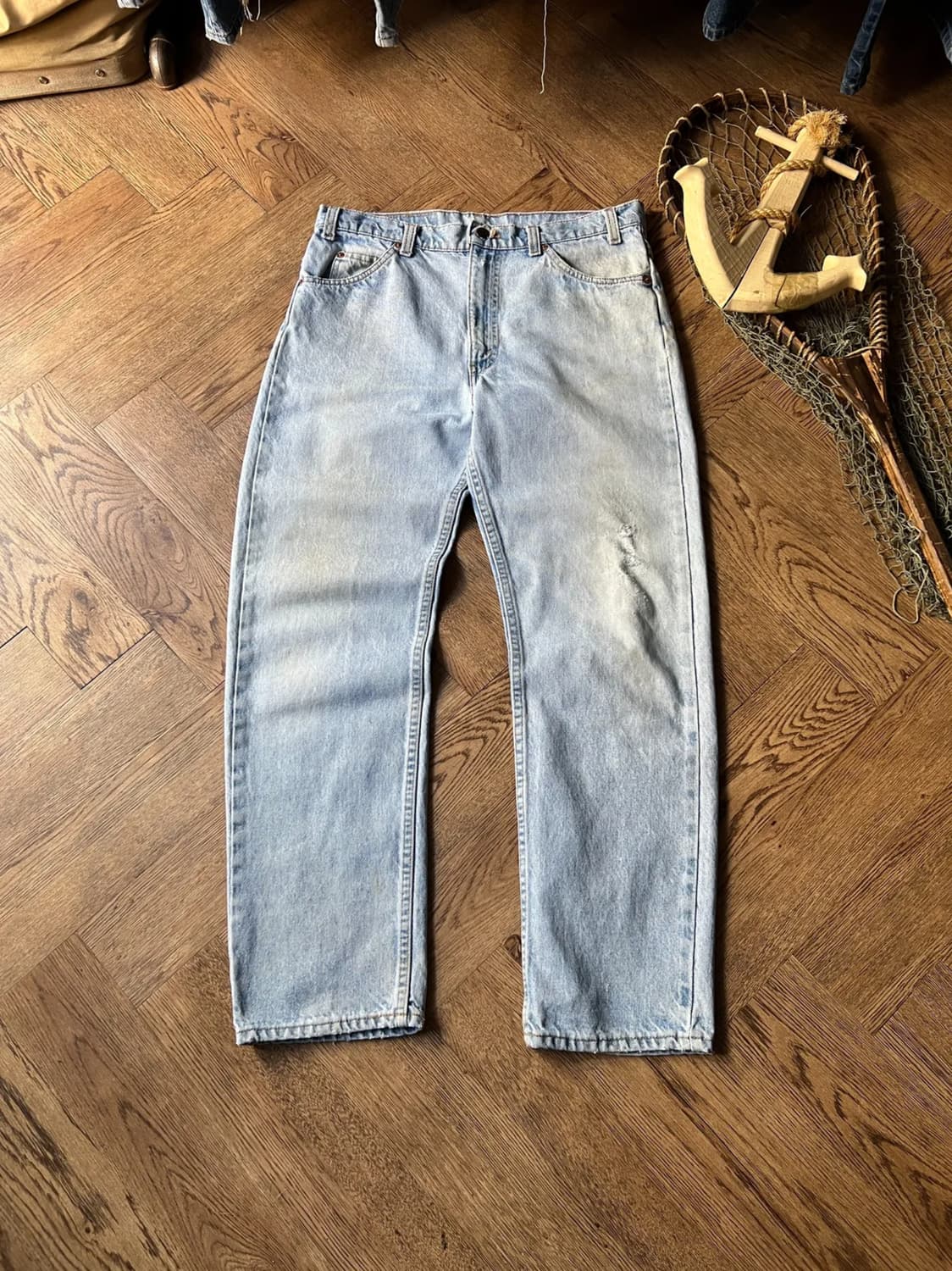 [34]90's 리바이스 505 Made in USA 연청 데님 팬츠 상품이미지1