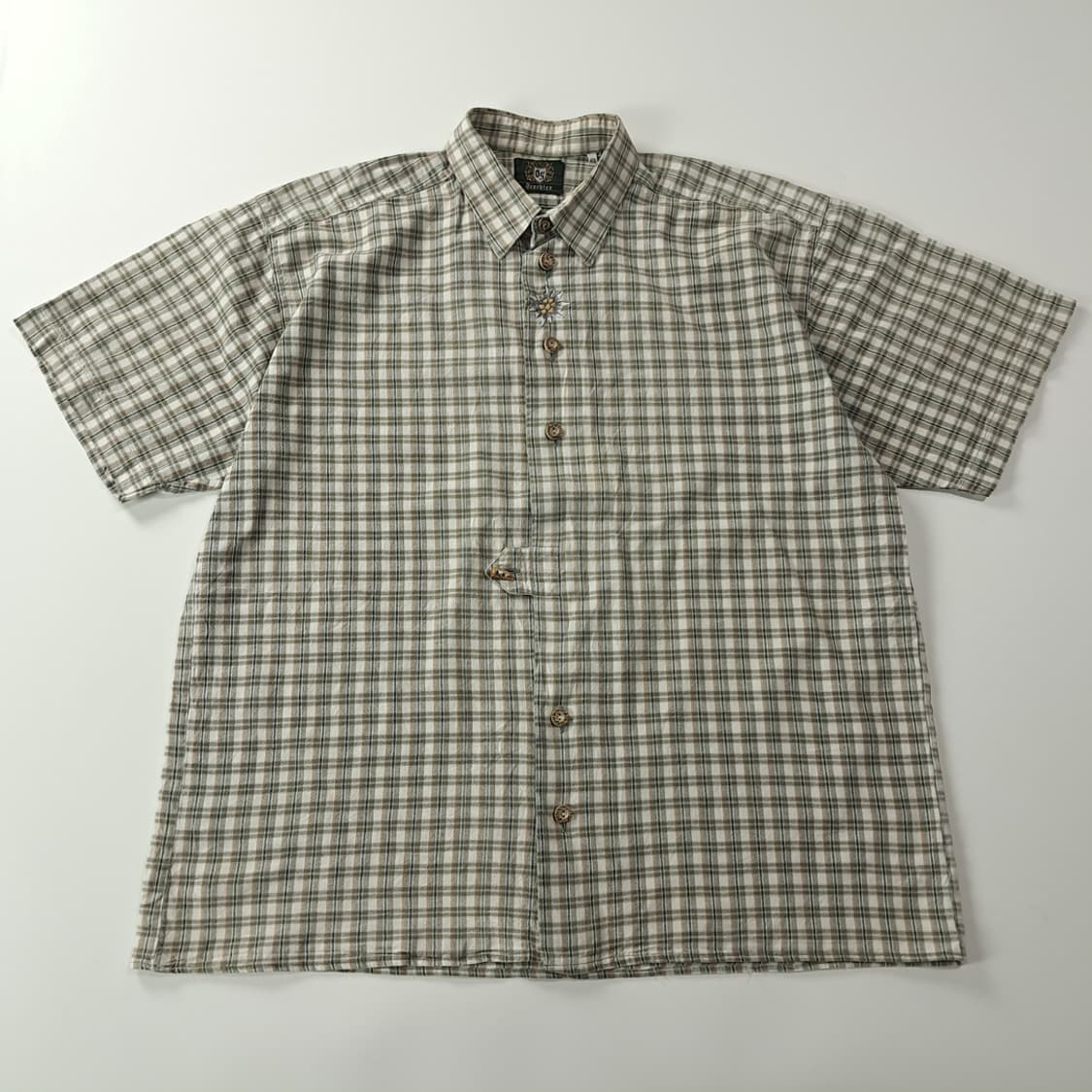 CK361 2XL 오에스 90s 린넨 독일 트라흐텐 알펜 반팔 셔츠 남 상품이미지1