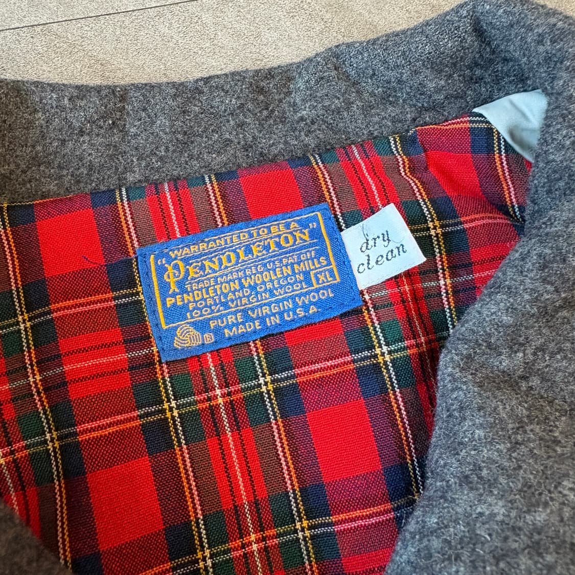 90s 90년대 미국 생산 펜들턴 그레이 울 블루종 자켓 상품이미지5