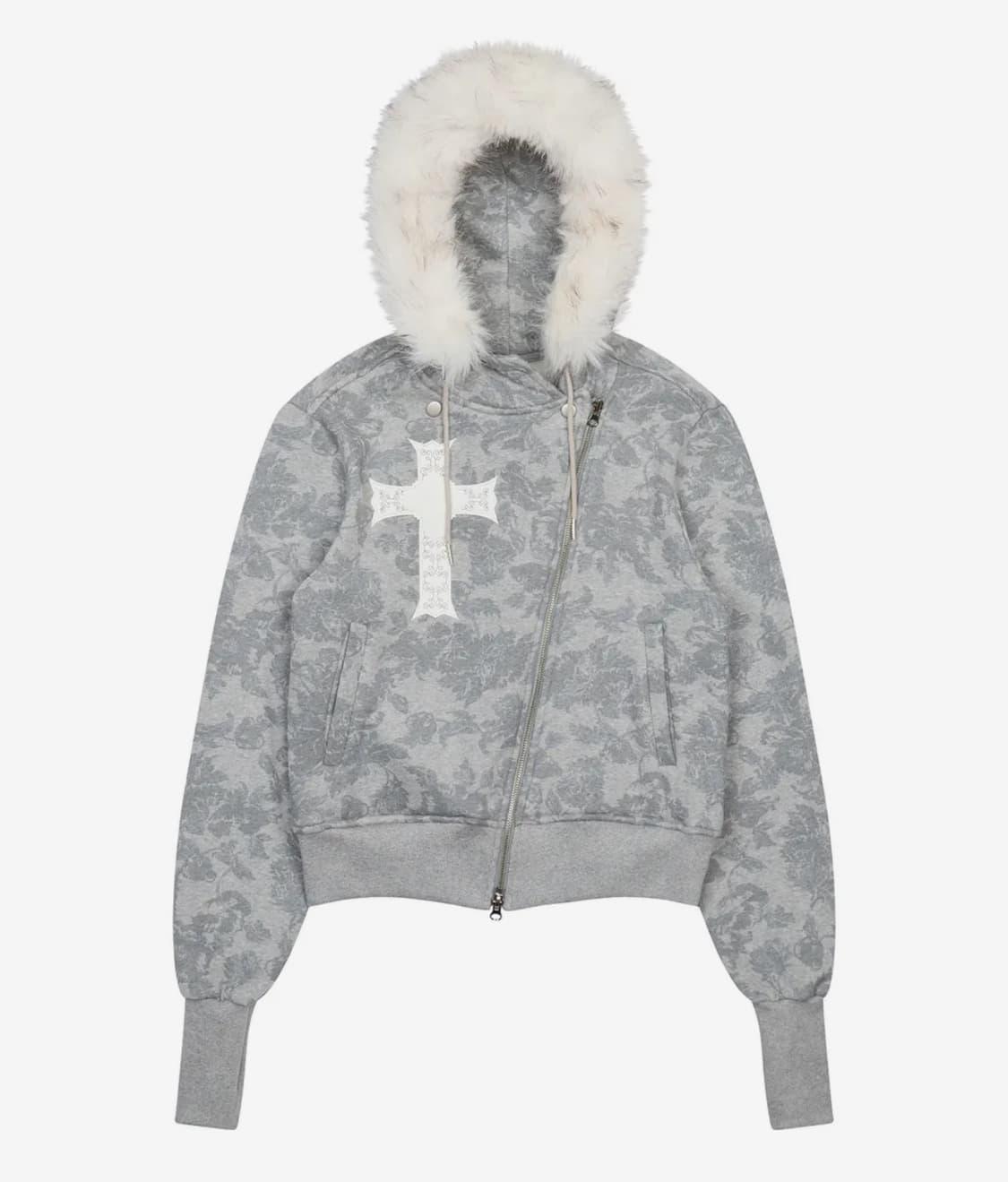 러브이즈트루 GT FUR UNBALANCE HOOD ZIP UP(GRAY 상품이미지1