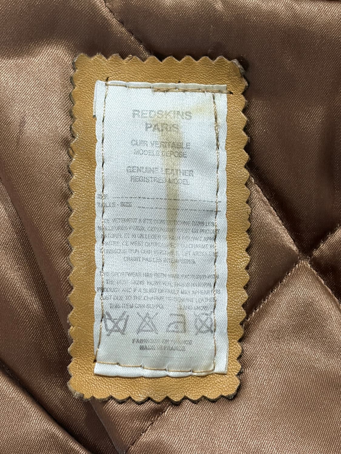 90s 프랑스 레드스킨스 양가죽 레더 바이커 자켓 상품이미지10