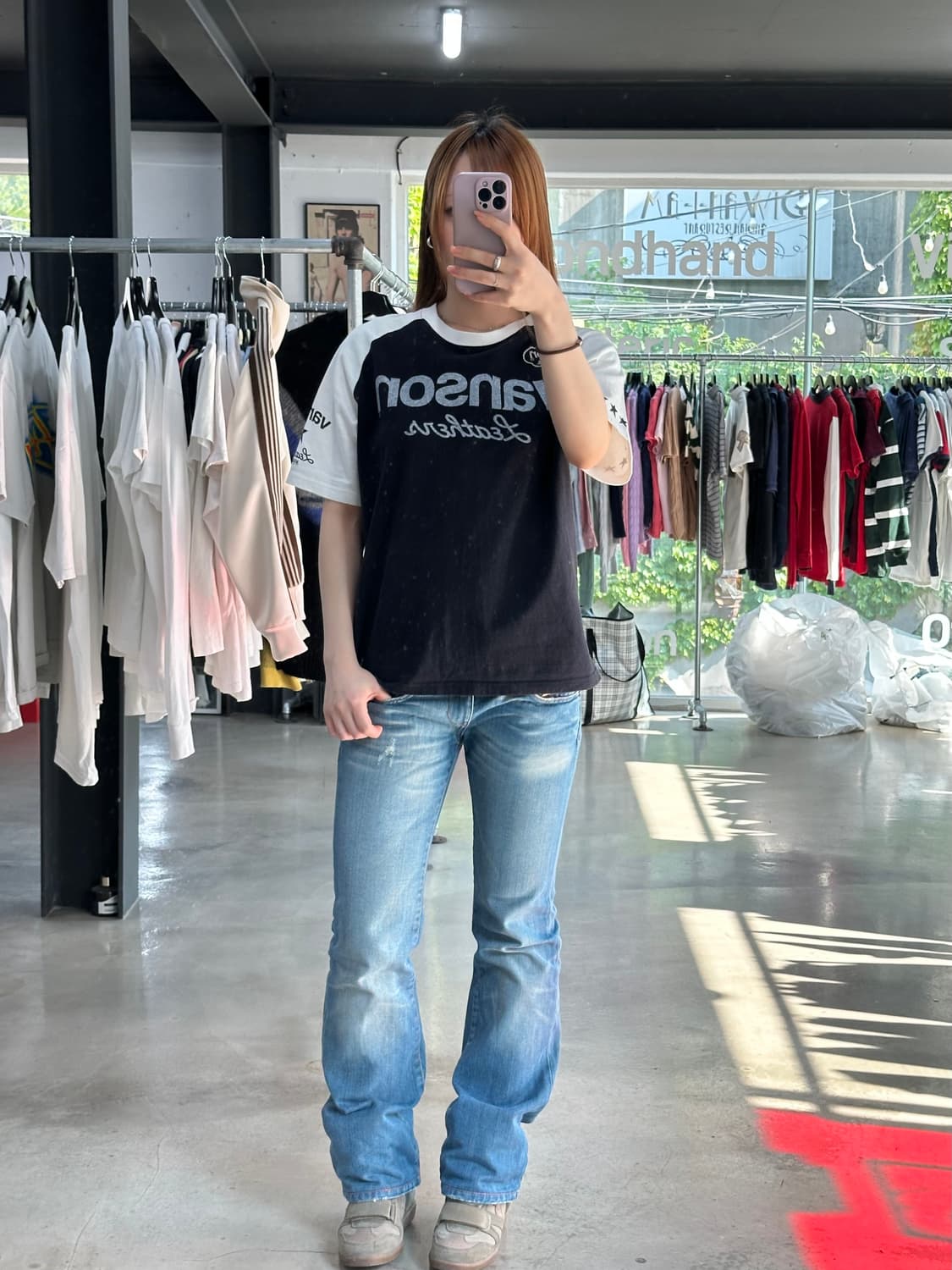 벤슨 스타 951브로드웨이 레터링 래글런 반팔티 상품이미지3