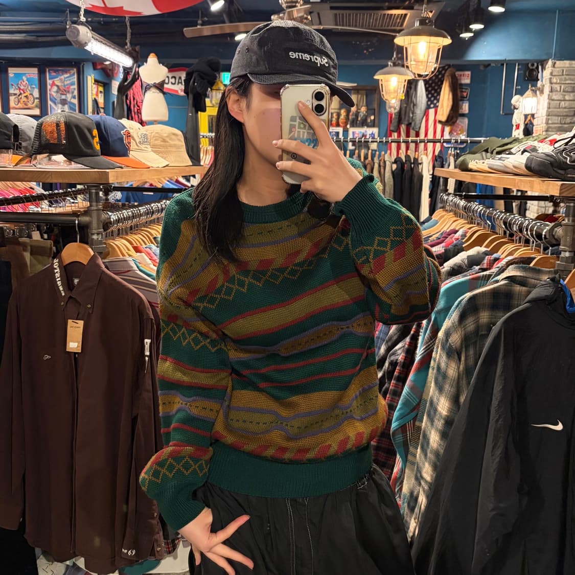 GARY PLAYER 개리 플레이어 패턴 케이블 니트 상품이미지1