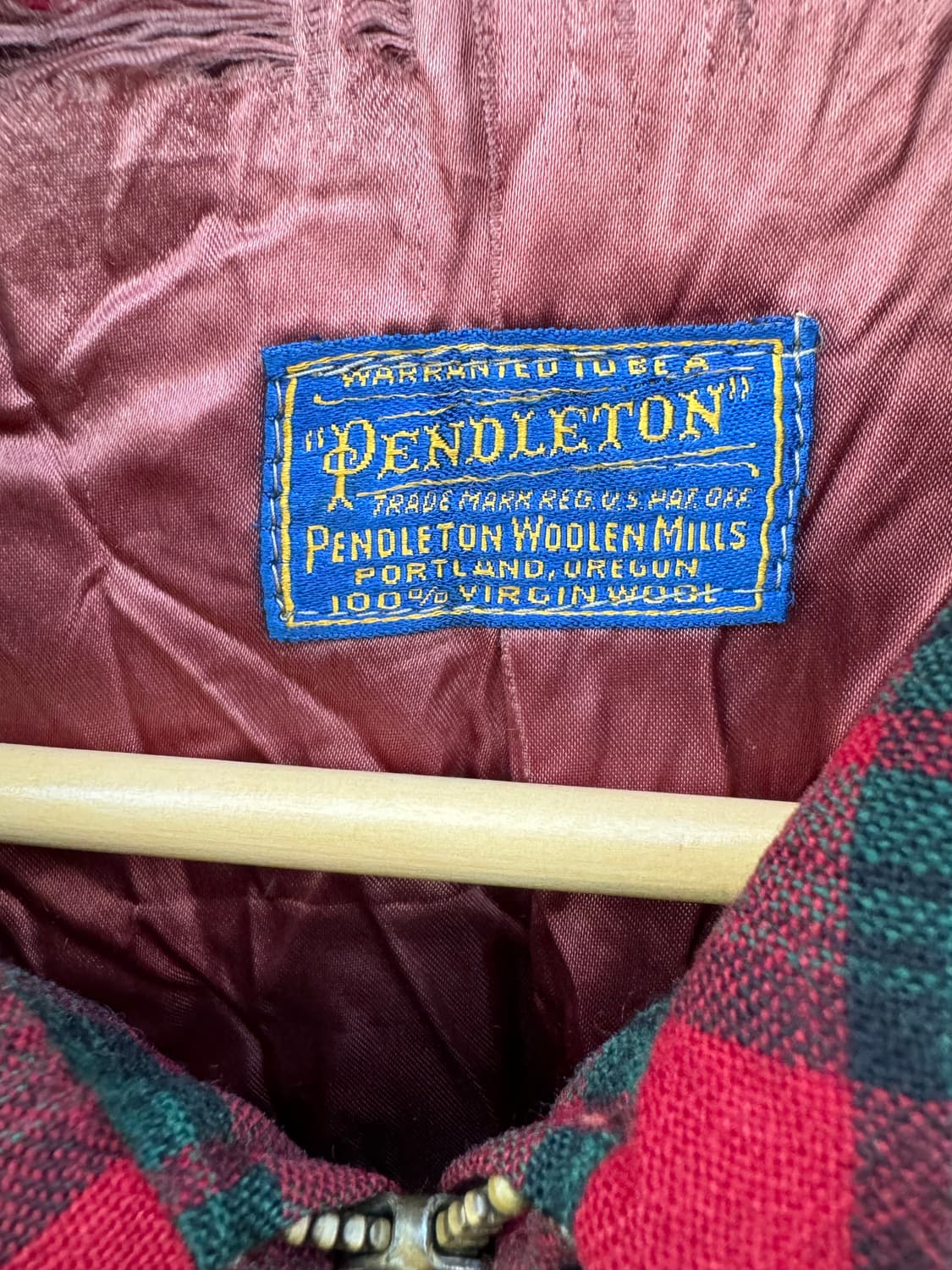 40s 펜들턴 슈퍼 빈티지 체크 울 블루종 자켓 상품이미지6