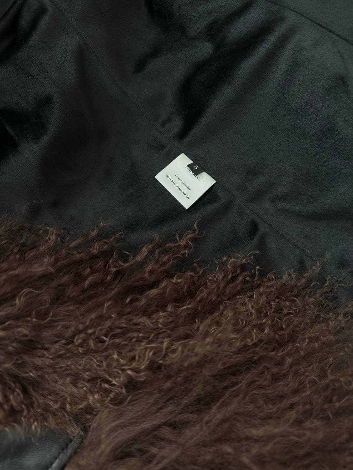 삭스파츠 블랙 가죽 시어링 코트 상품이미지3