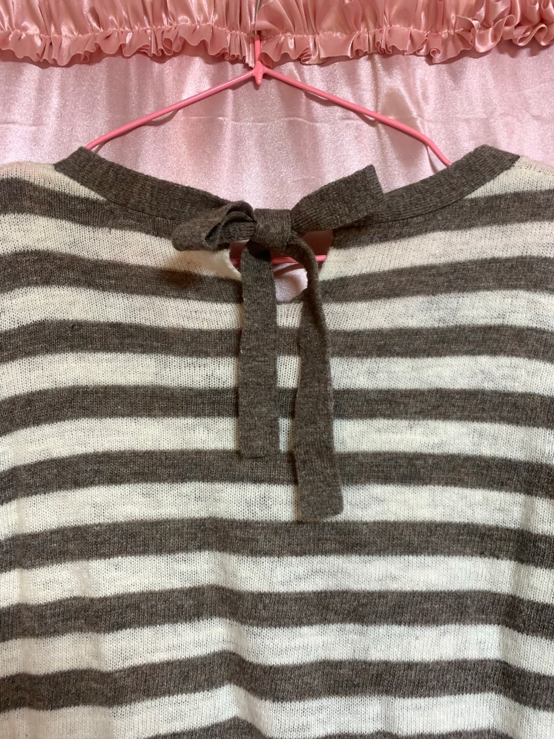 백리본 스트라이프 니트 빈티지 모리 상품이미지4