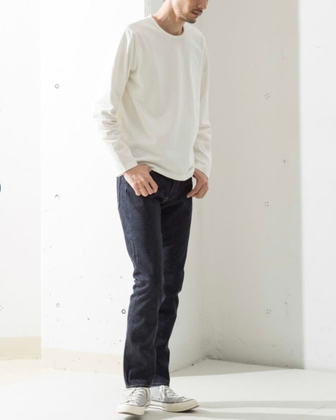 드님 슬림 스트레이트 핏 셀비지 체인스티치 생지 데님 31 상품이미지8