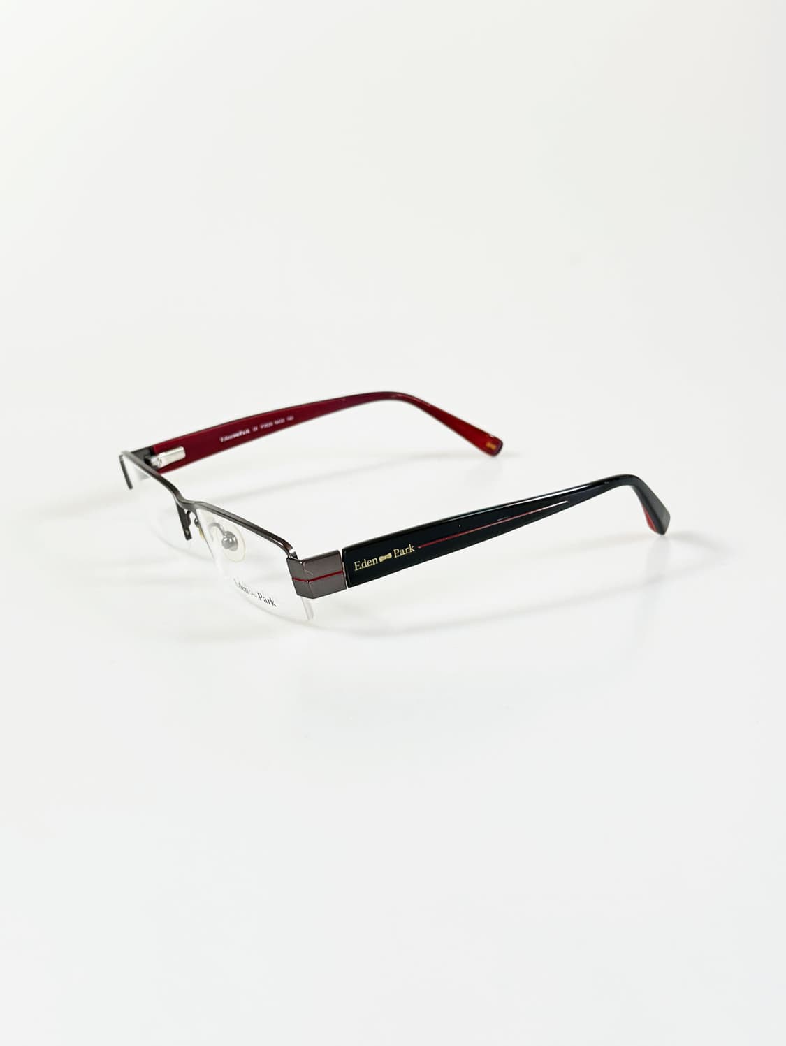 90s EDEN PARK 스퀘어 건메탈 반무테 빈티지 안경 상품이미지3