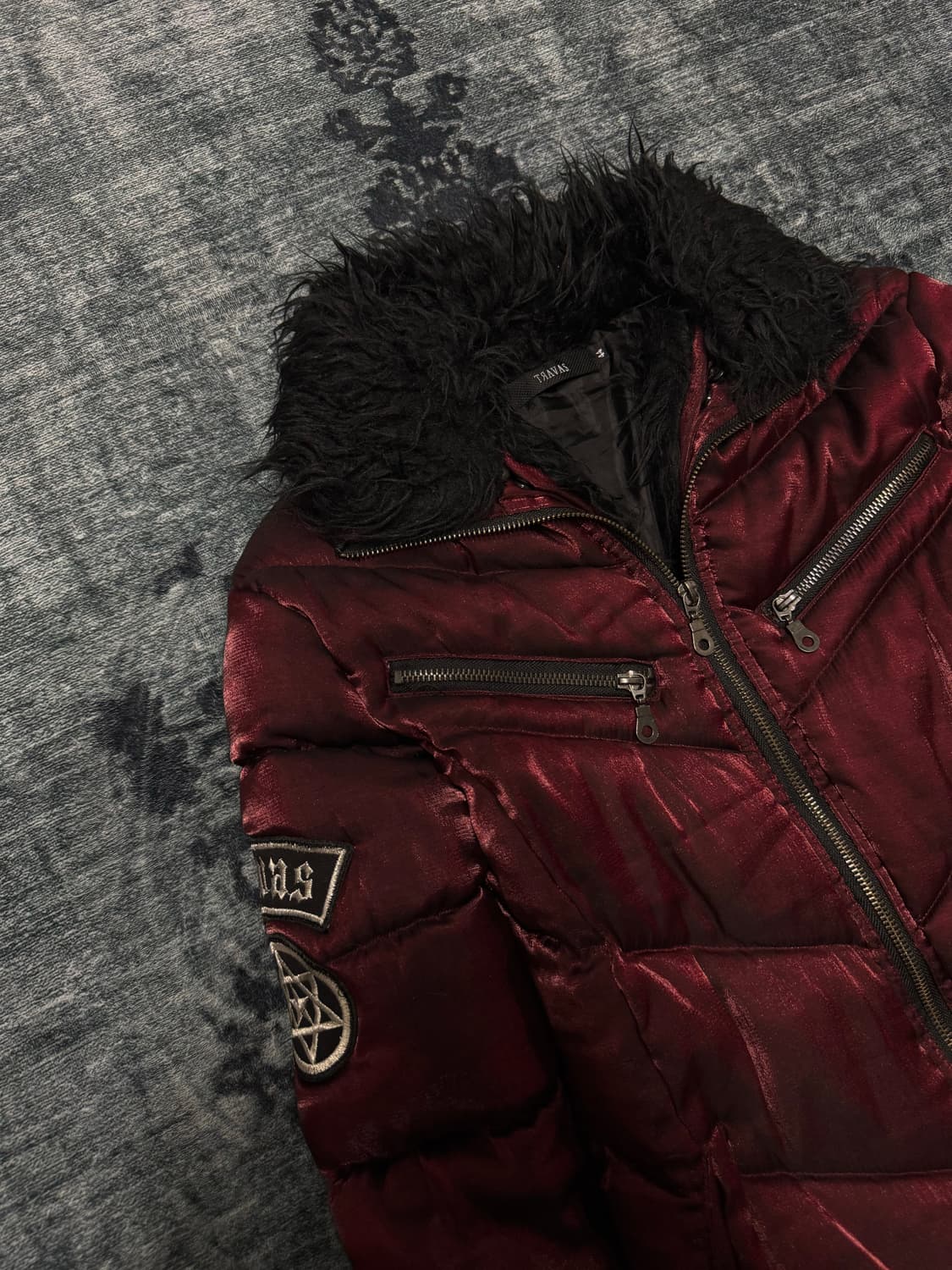 Travas 00s vkei satin fur down jacket 상품이미지2