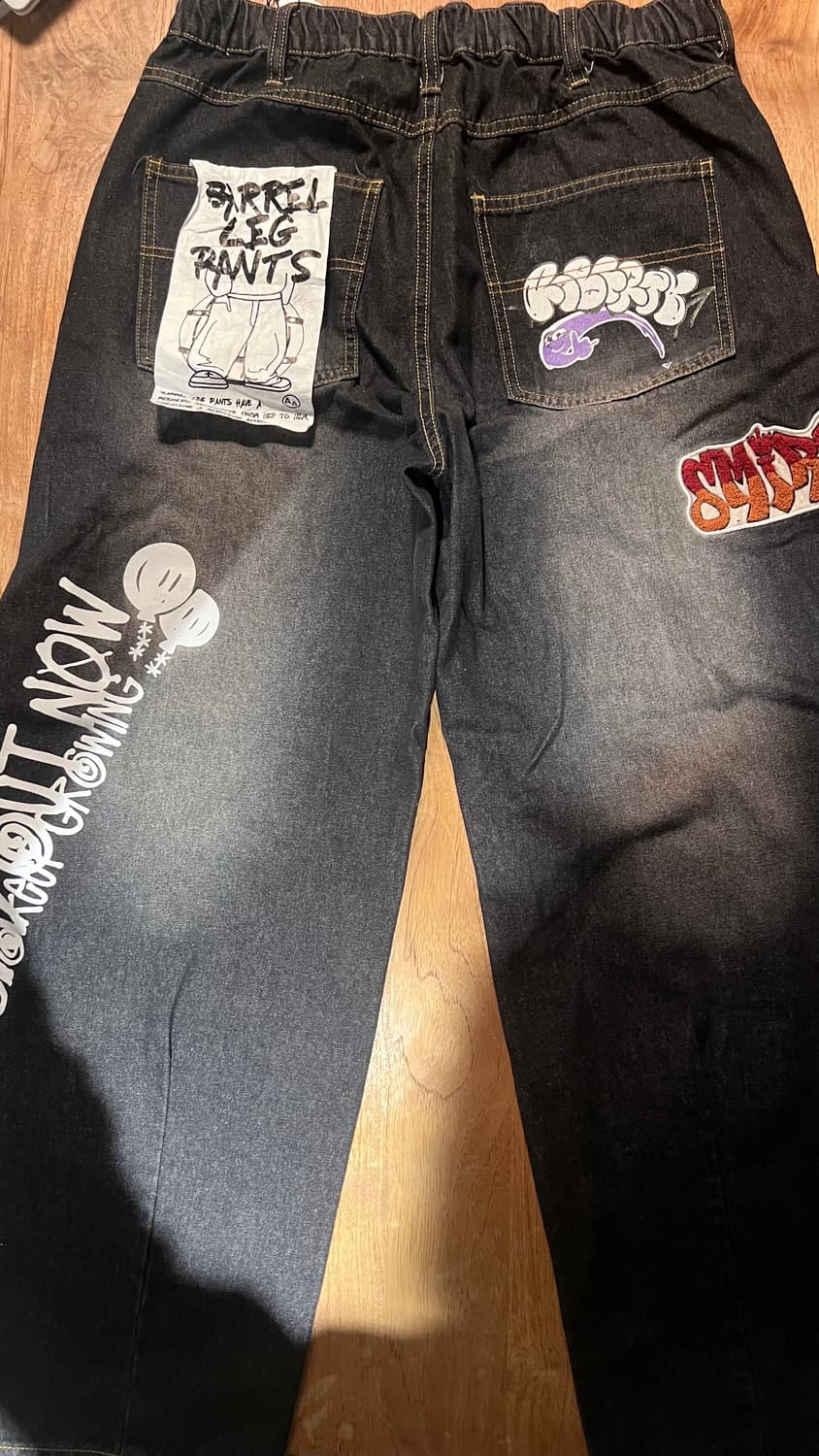 흑청 자수 데님 팬츠 상품이미지4